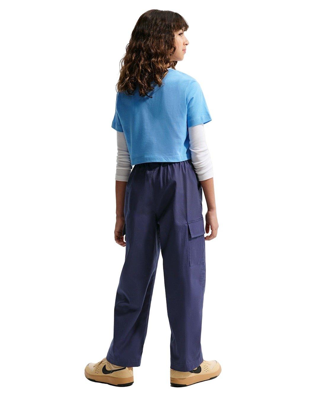 Nike Big Kids' Sportswear Club Woven Cargo Pants - Blue - BLUE Thumbnail View 2