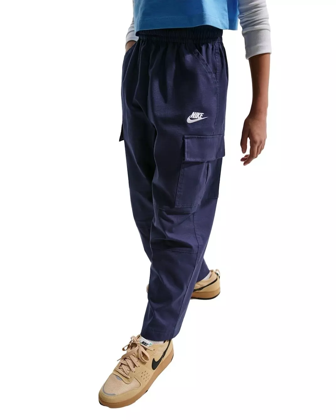 Nike Big Kids' Sportswear Club Woven Cargo Pants - Blue - BLUE