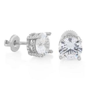 King Ice Icy Tennis Earrings - White Gold - WHITE GOLD