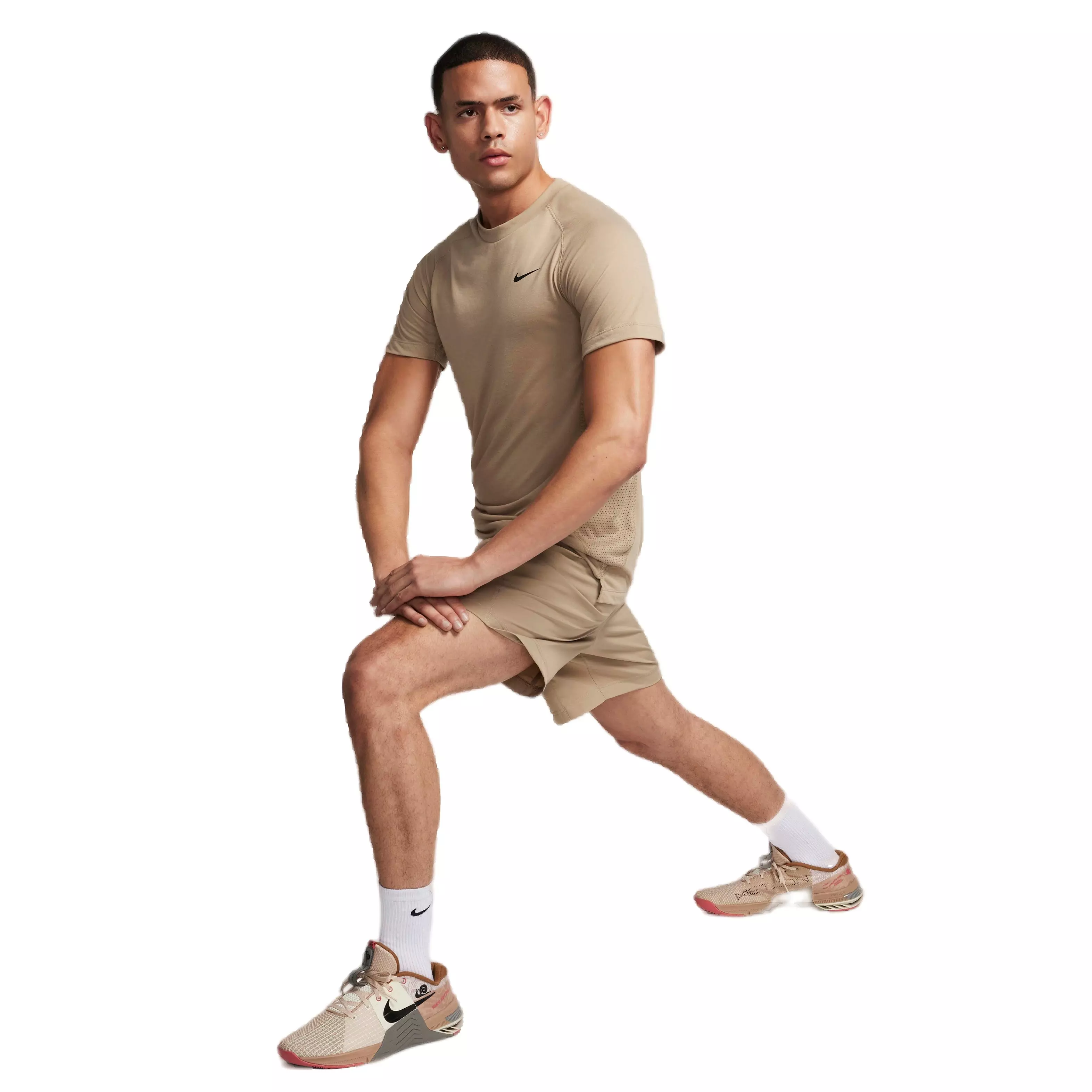 Nike Men's Dri-FIT Flex Rep Short-Sleeve Fitness Top - BROWN