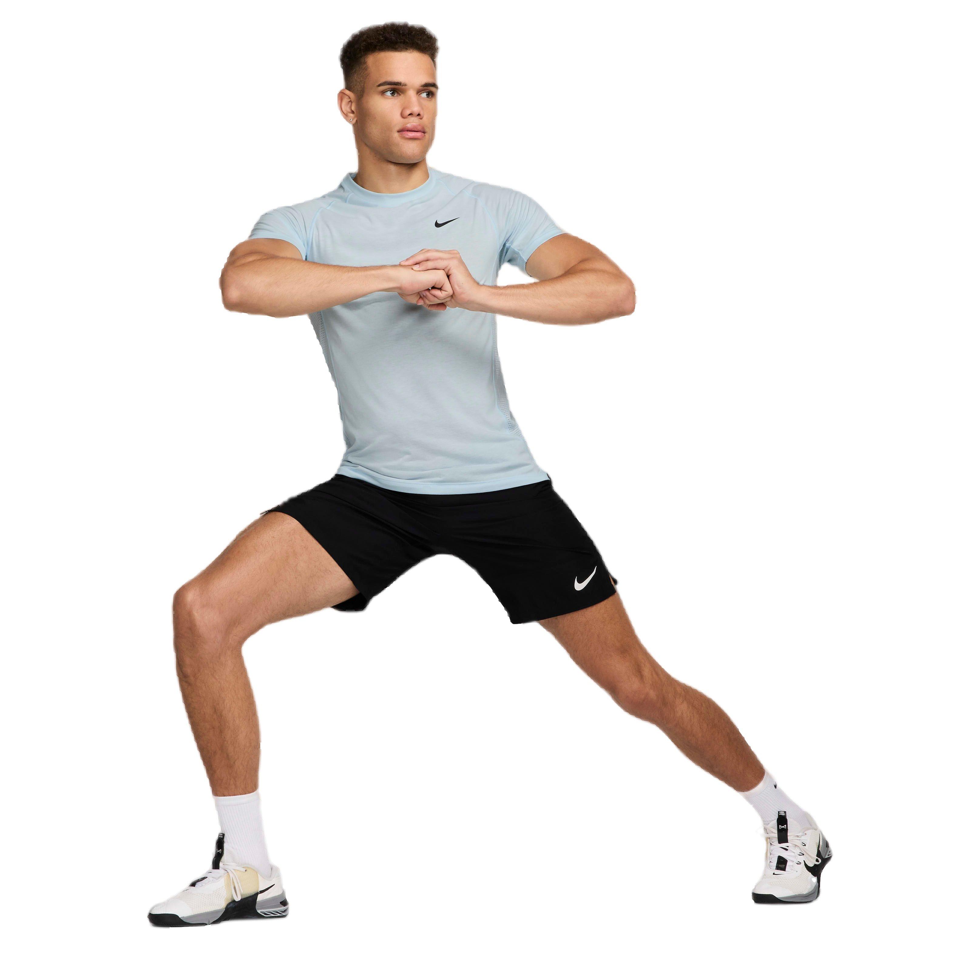 Nike Men's Dri-FIT Flex Rep Short-Sleeve Fitness Top - BLUE Thumbnail View 6