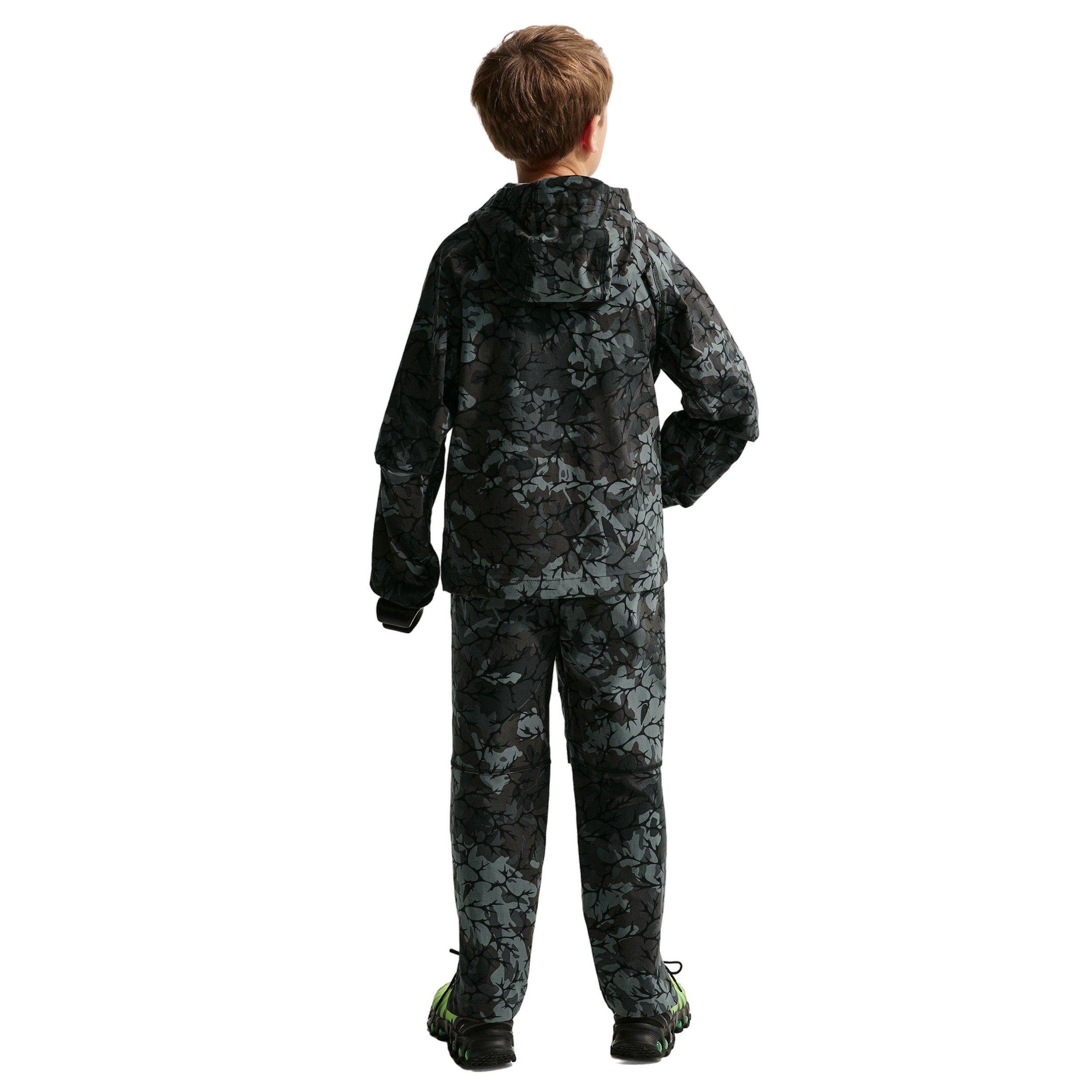 Nike Boys' Sportswear Tech Woven Full-Zip AOP Jacket - Black - BLACK Thumbnail View 5