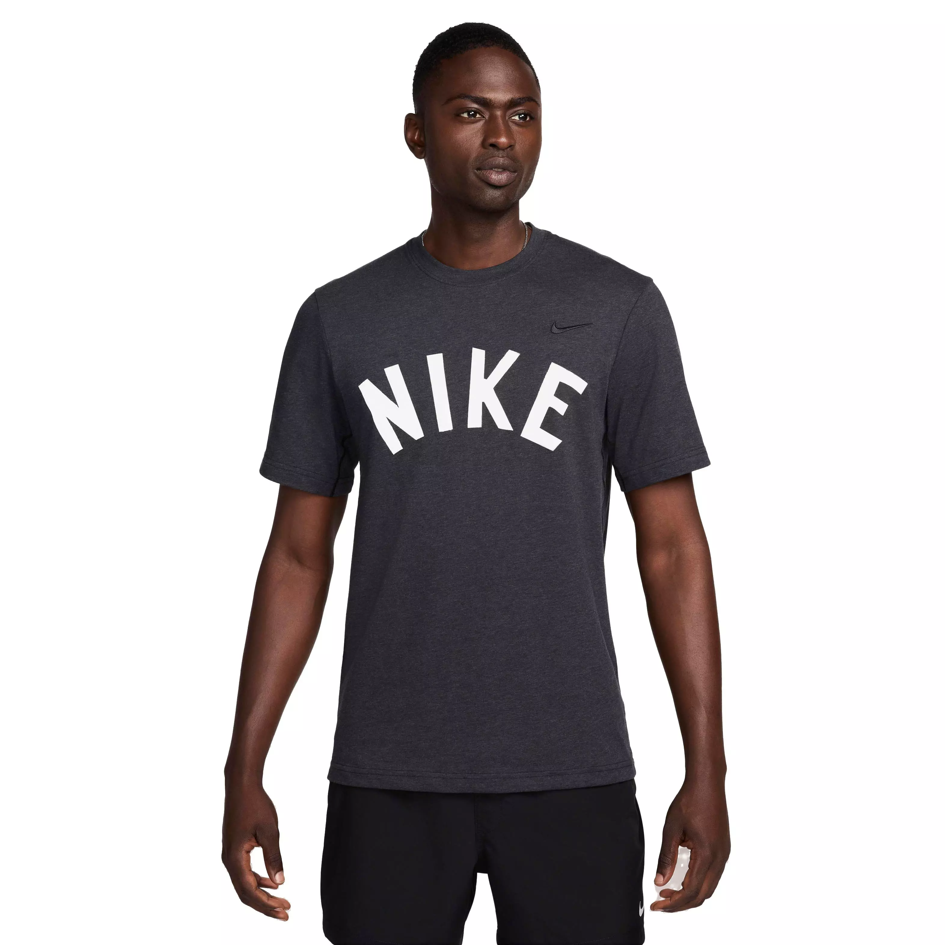 Nike Men's Primary Swoosh Dri-FIT Short-Sleeve Versatile Top - BLACK