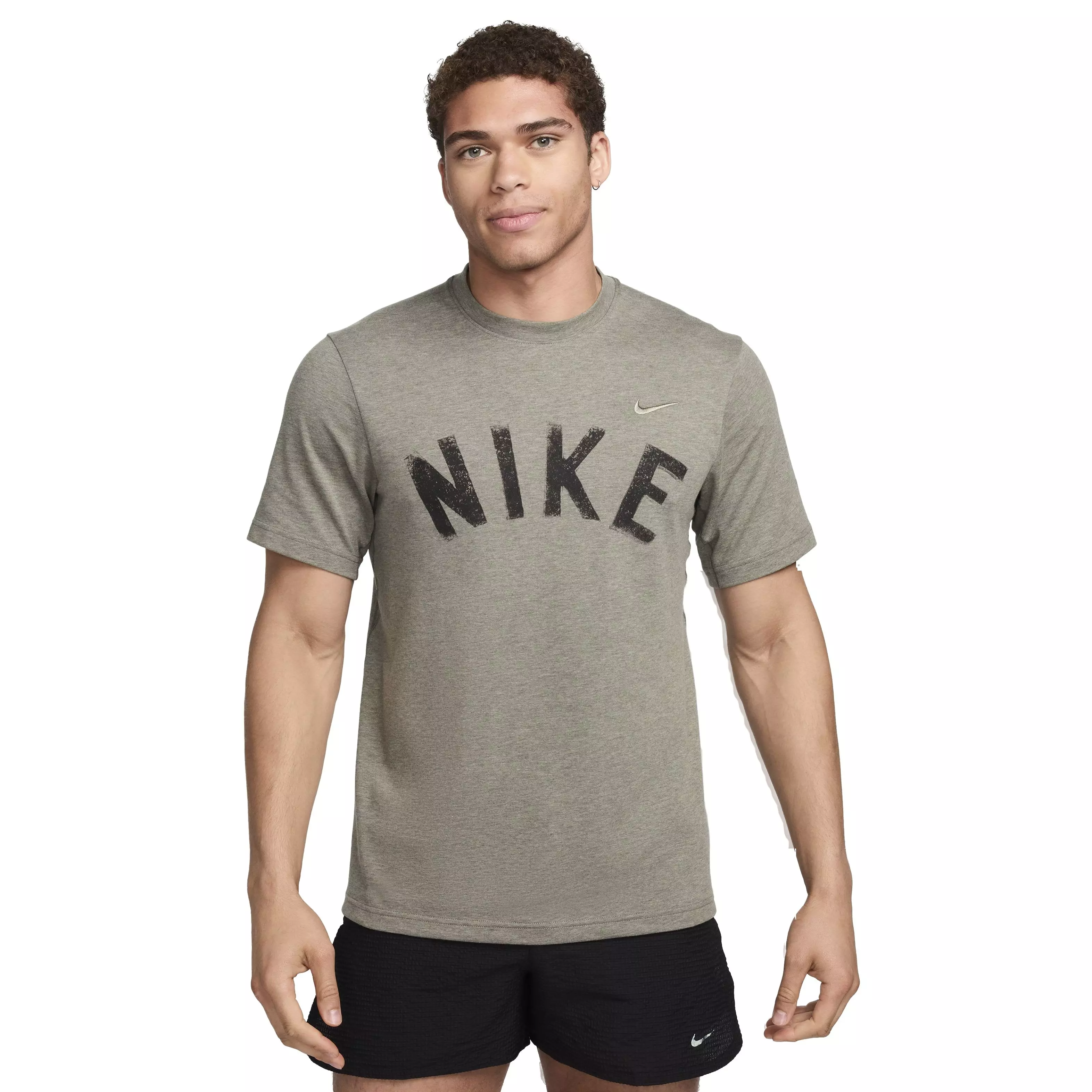 Nike Men's Primary Swoosh Dri-FIT Short-Sleeve Versatile Top - GREY