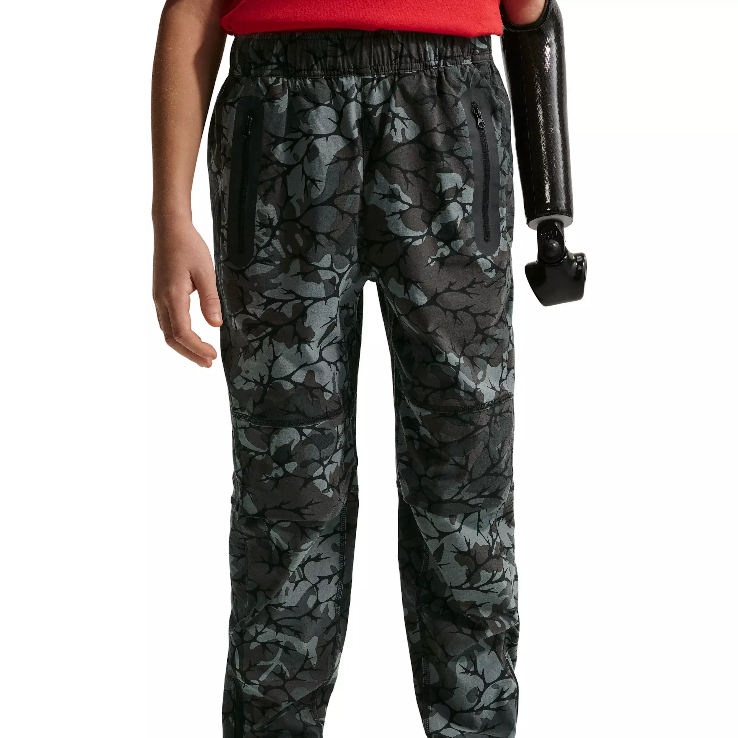 Nike Big Boys' Sportswear Tech Woven AOP Joggers - Black - BLACK