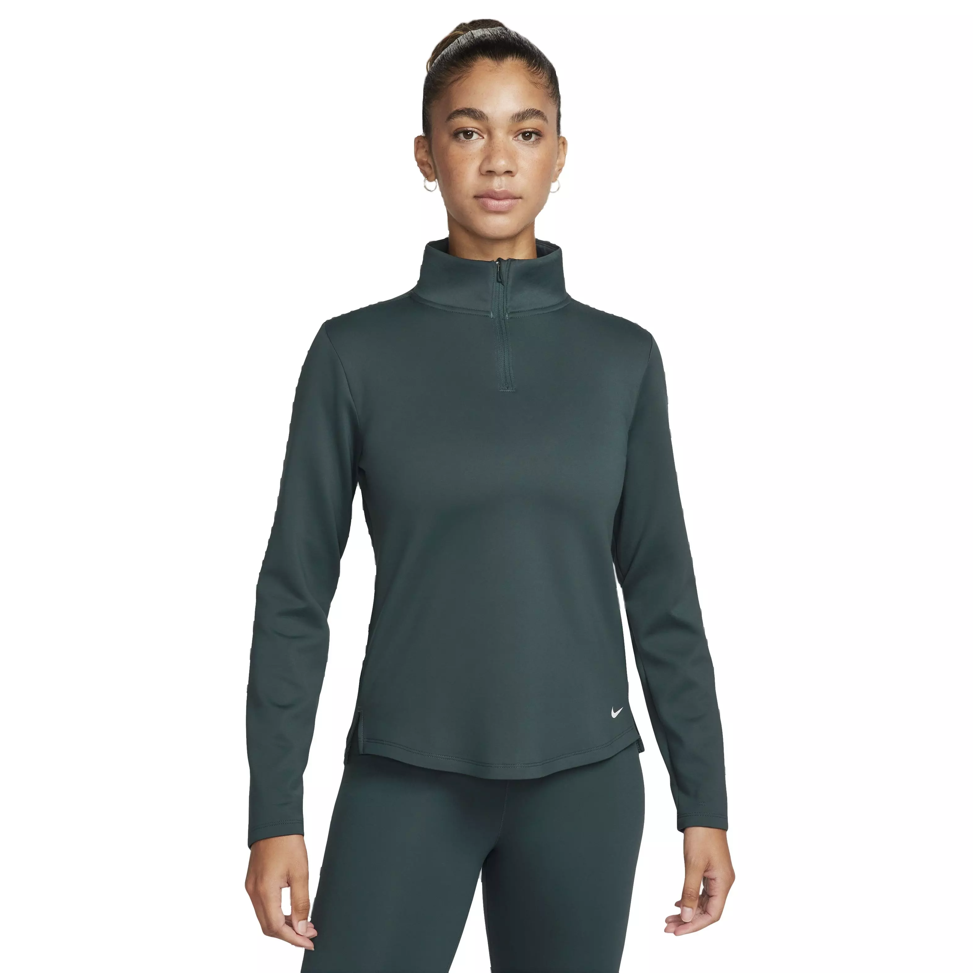 Nike Women's One Therma-FIT Standard LS 1/2-Zip Top - GREEN