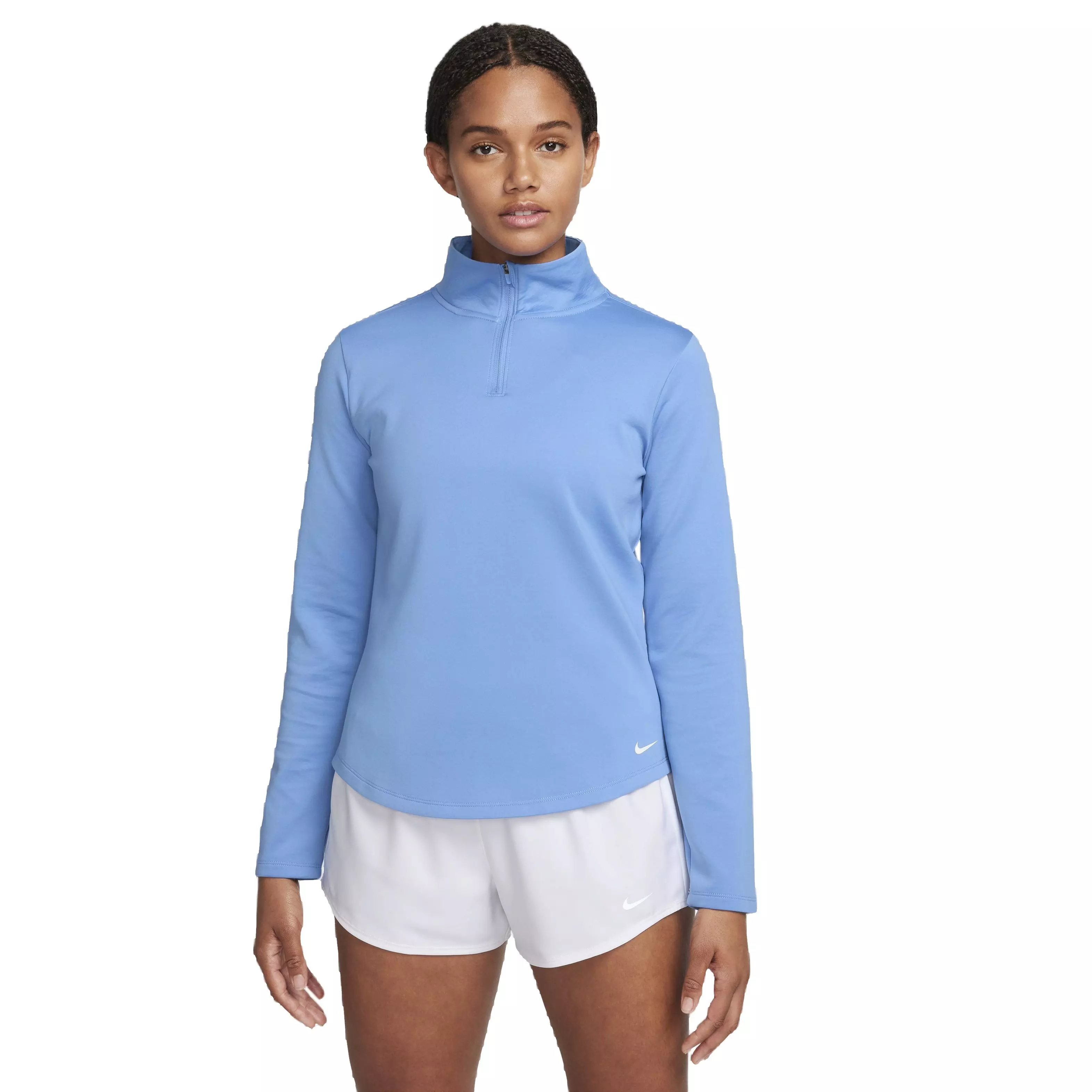 Nike Women's One Therma-FIT Standard LS 1/2-Zip Top - BLUE