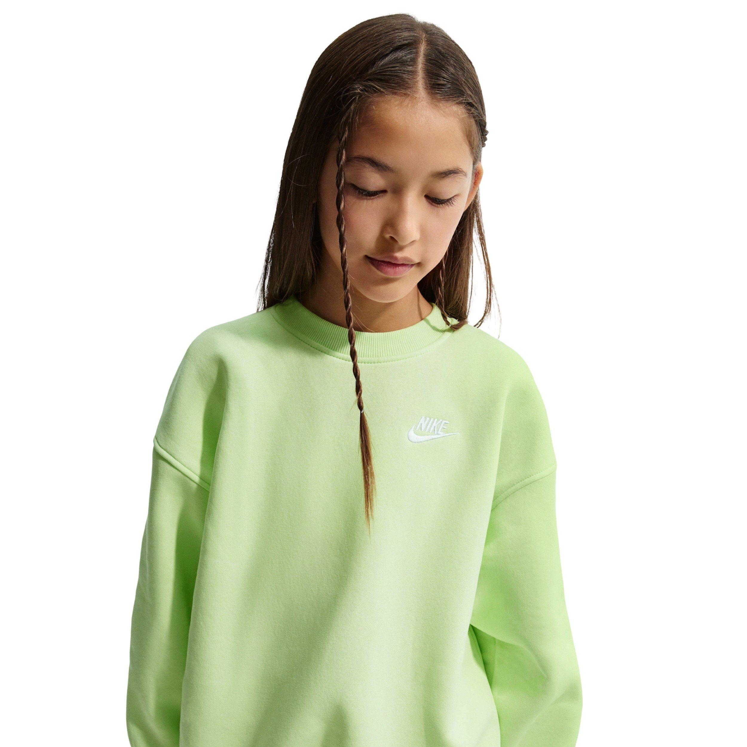 Nike Big Girls' Sportswear Club Fleece Oversized Sweatshirt -Green - GREEN Thumbnail View 1