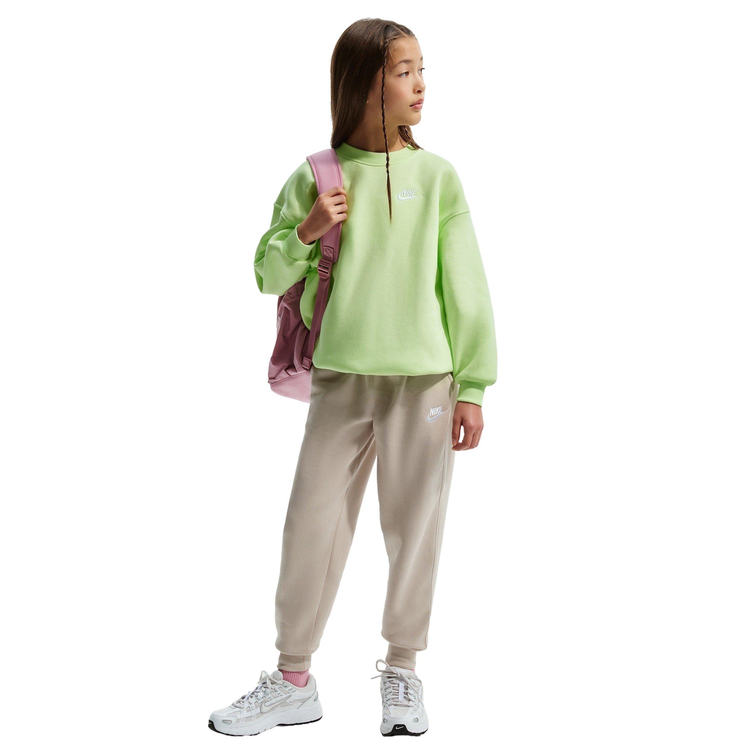 Nike Big Girls' Sportswear Club Fleece Oversized Sweatshirt -Green - GREEN Thumbnail View 4