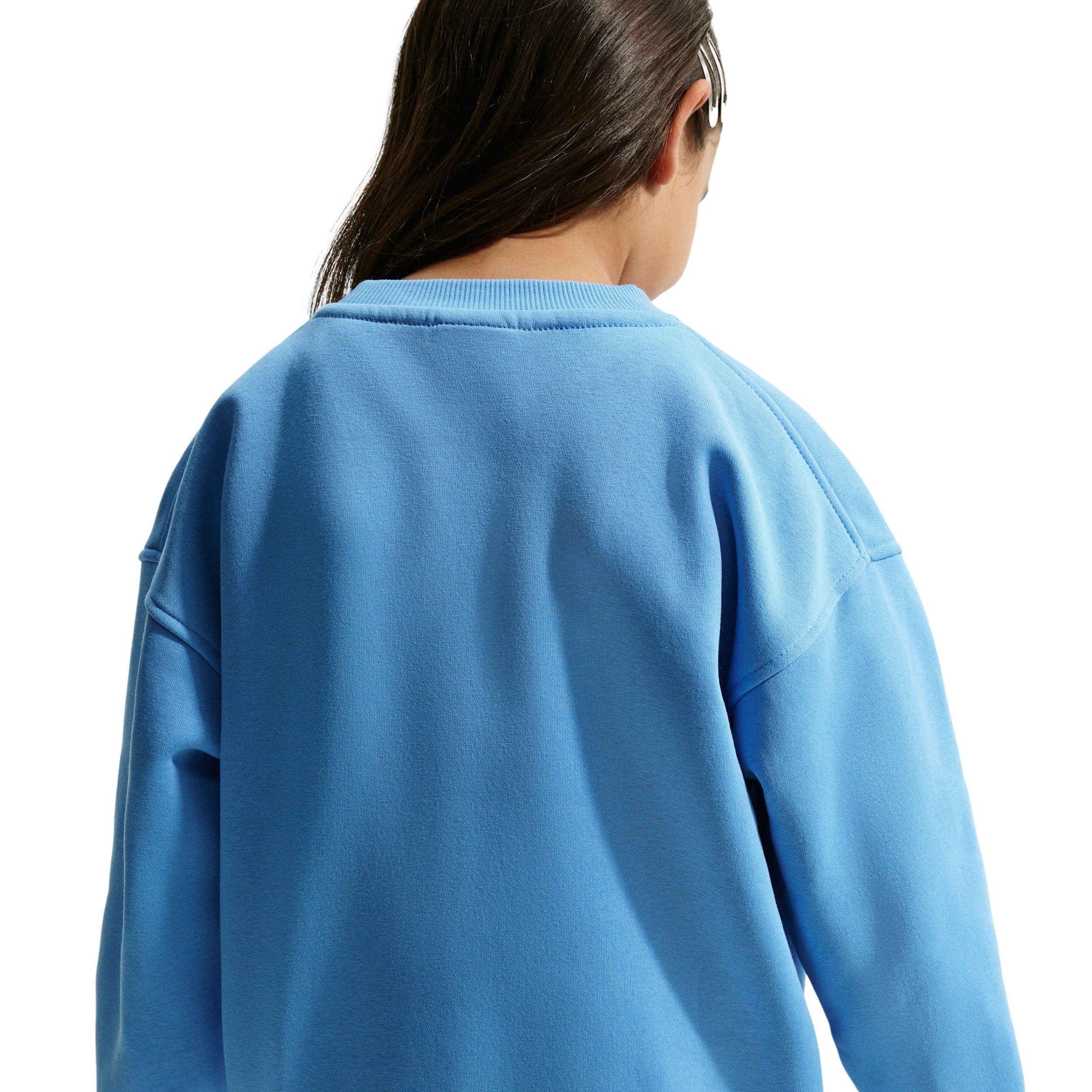 Nike Big Girls' Sportswear Club Fleece Oversized Sweatshirt - Blue - BLUE Thumbnail View 2