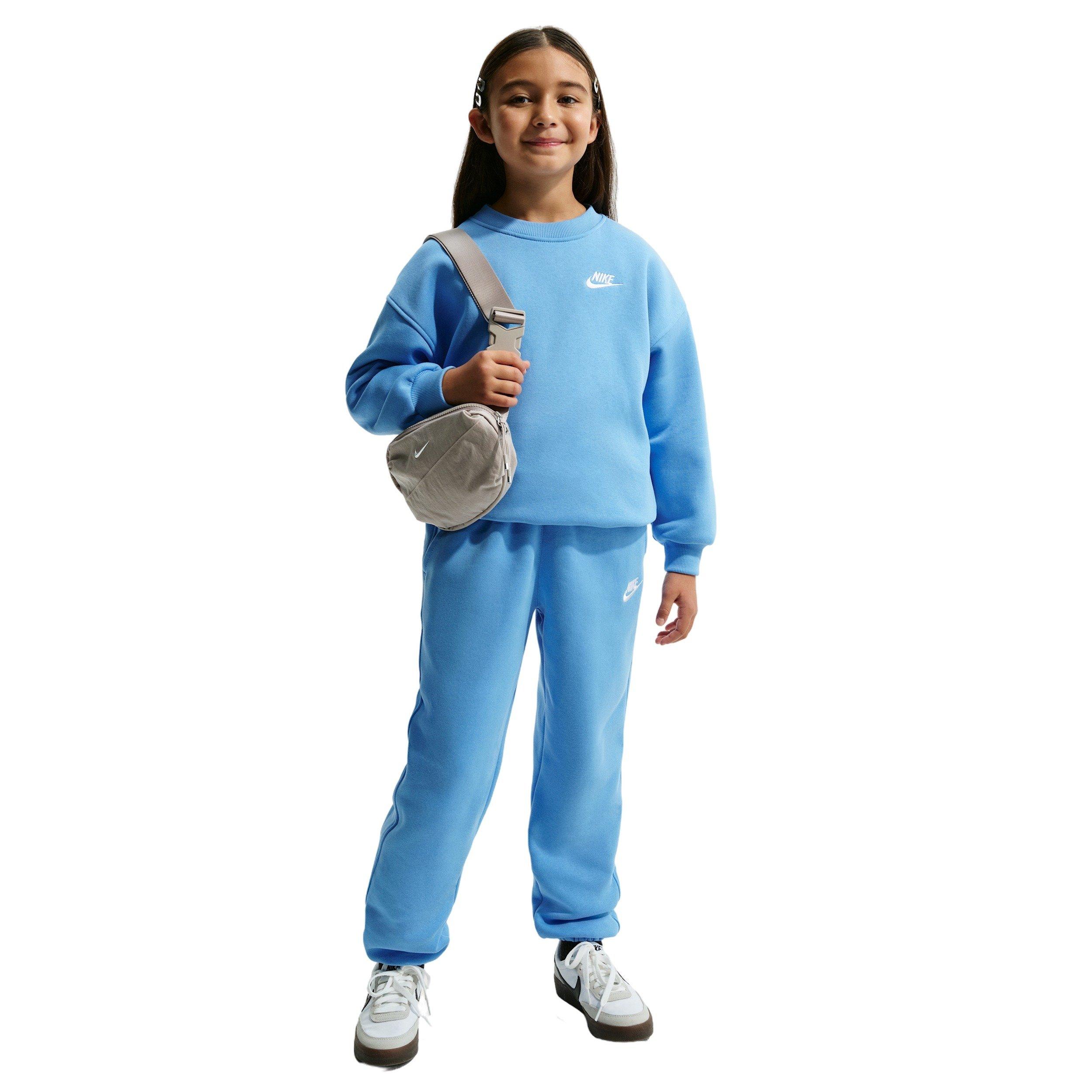 Nike Big Girls' Sportswear Club Fleece Oversized Sweatshirt - Blue - BLUE Thumbnail View 4