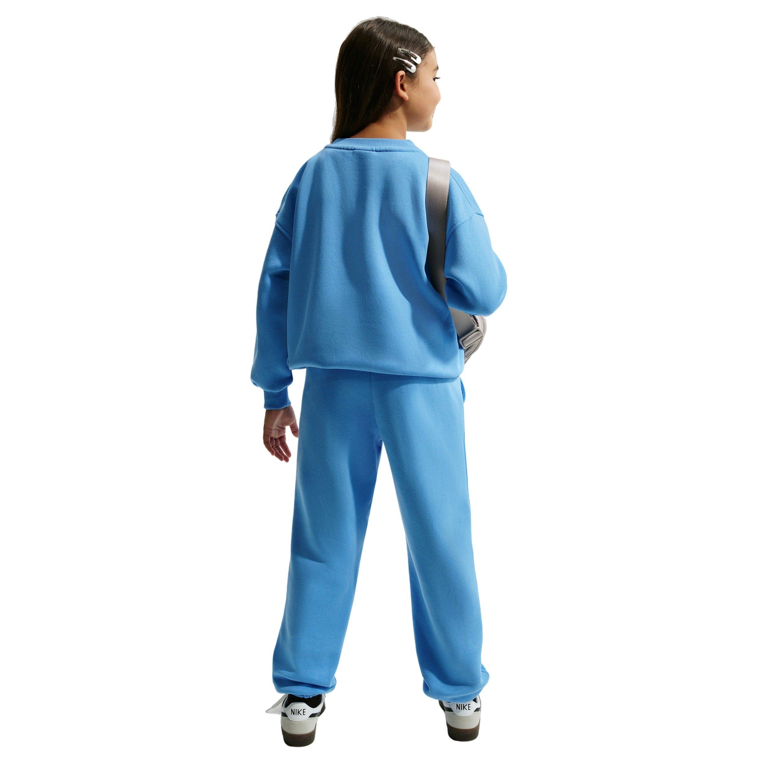 Nike Big Girls' Sportswear Club Fleece Oversized Sweatshirt -Blue - BLUE Thumbnail View 5