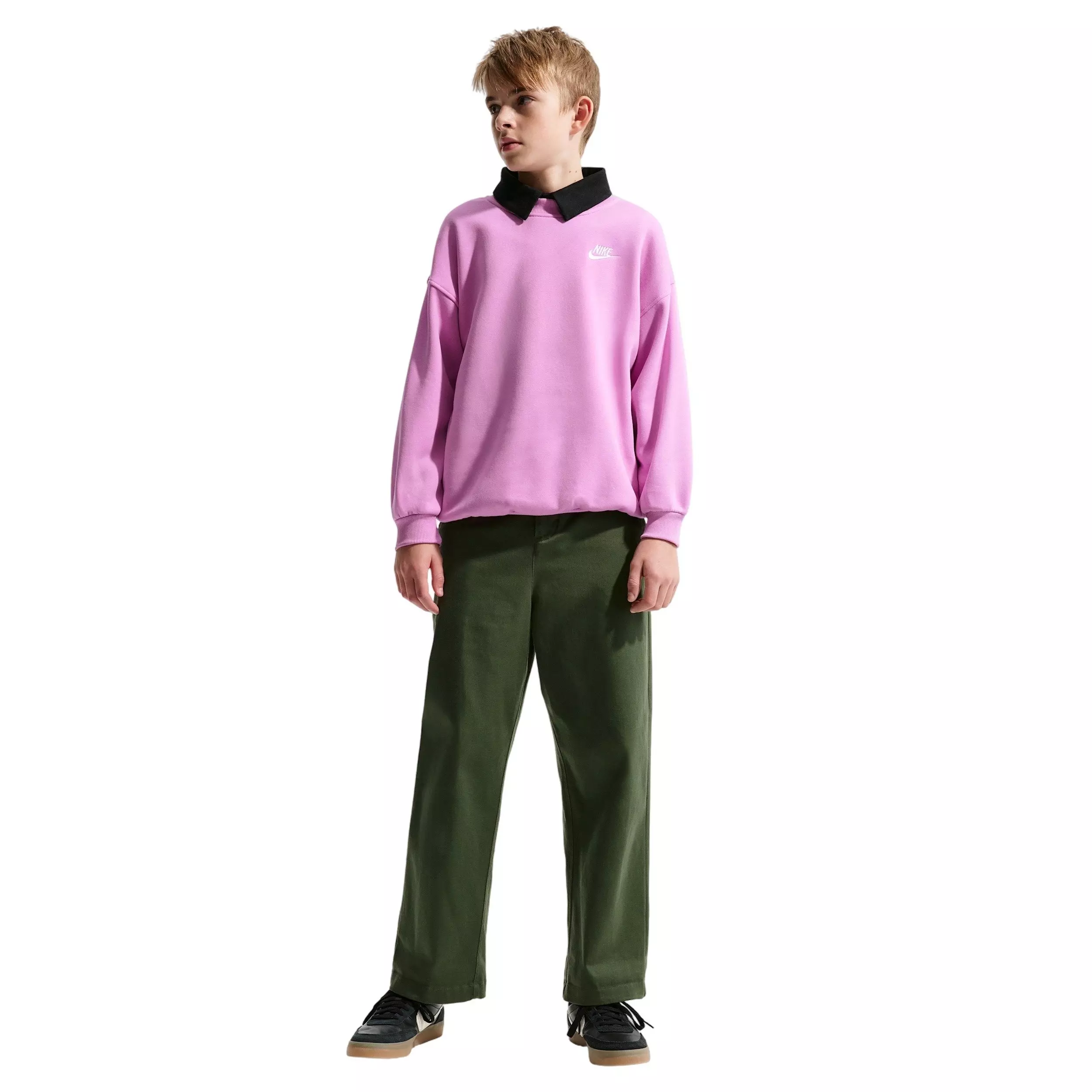 Nike Big Girls' Sportswear Club Fleece Oversized Sweatshirt - Light Magenta - LT MAGENTA