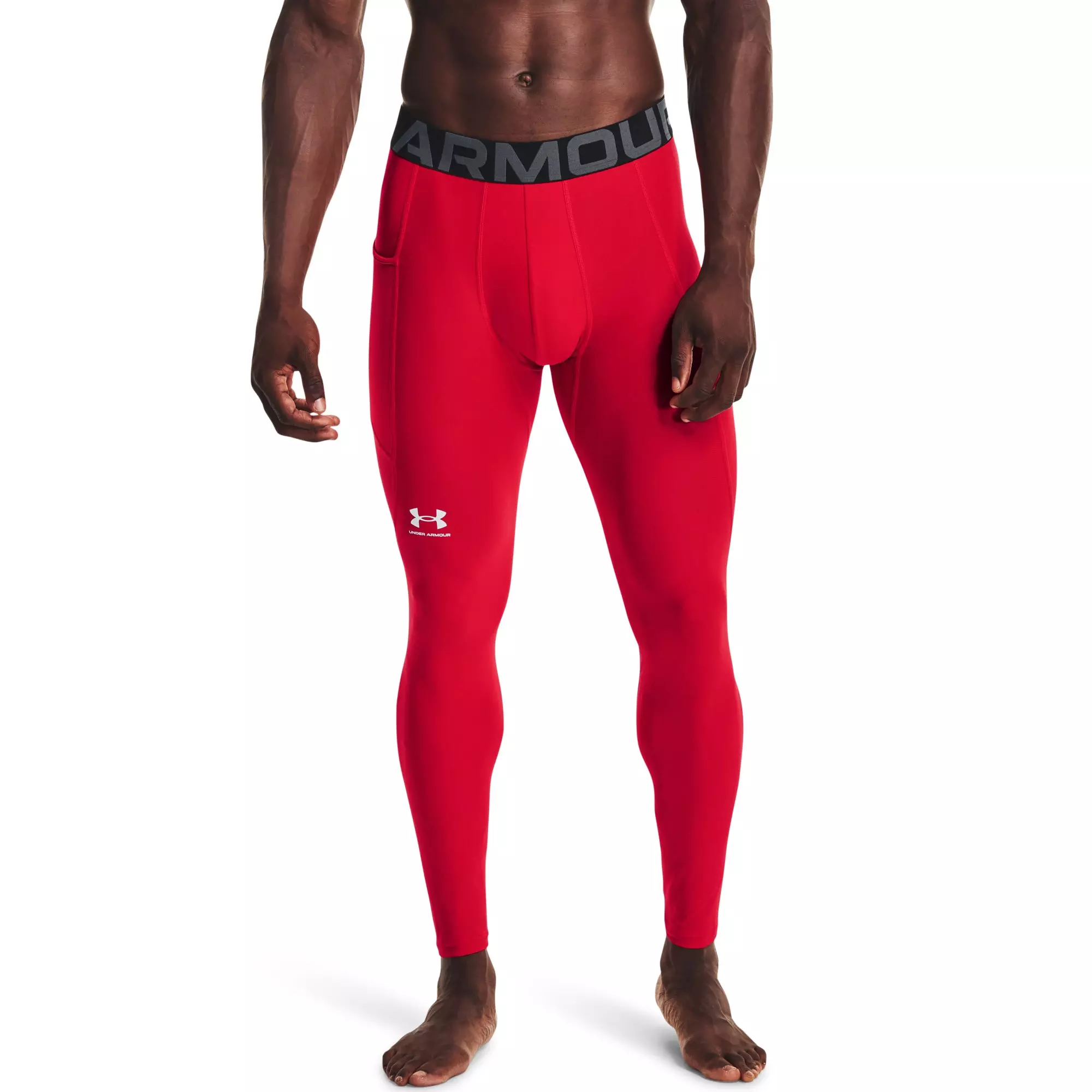 Under Armour Men's HeatGear Armour Leggings - Red/White - Hibbett