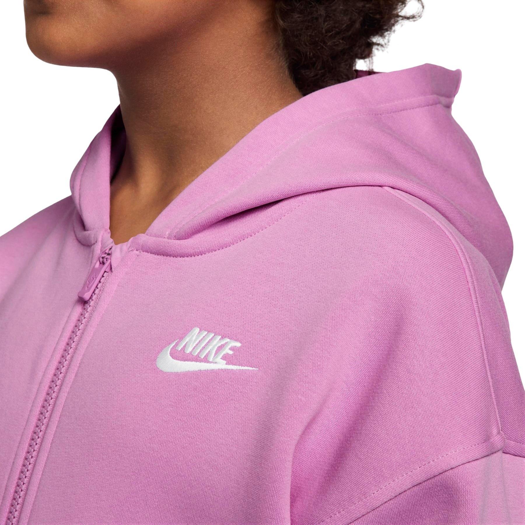 Nike Big Girls' Sportswear Club Fleece Oversized LB Full-Zip Jacket - Lt Magenta - LT MAGENTA