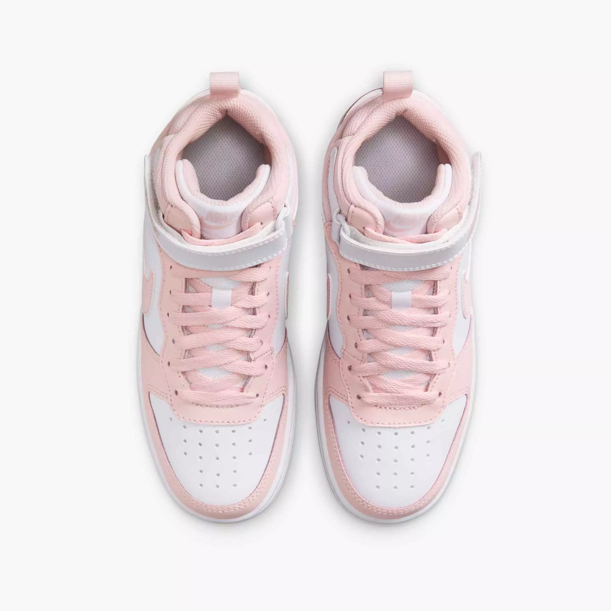 Nike Court Borough Mid 2 "White/Echo Pink" Grade School Girls' Shoe - WHITE/PINK