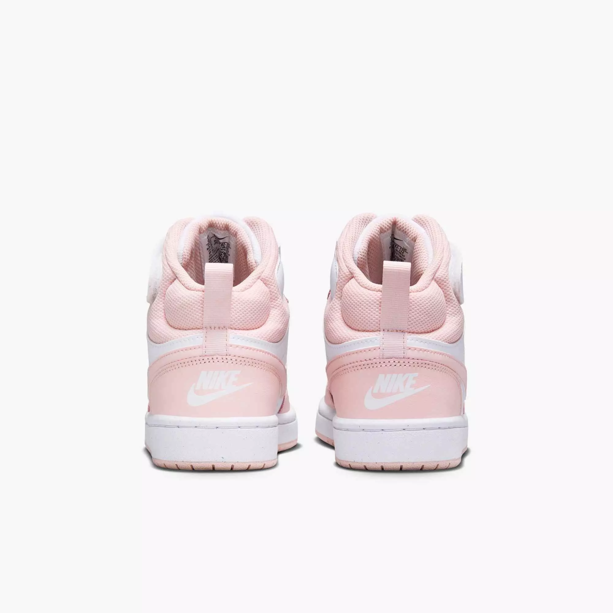 Nike Court Borough Mid 2 "White/Echo Pink" Grade School Girls' Shoe - WHITE/PINK