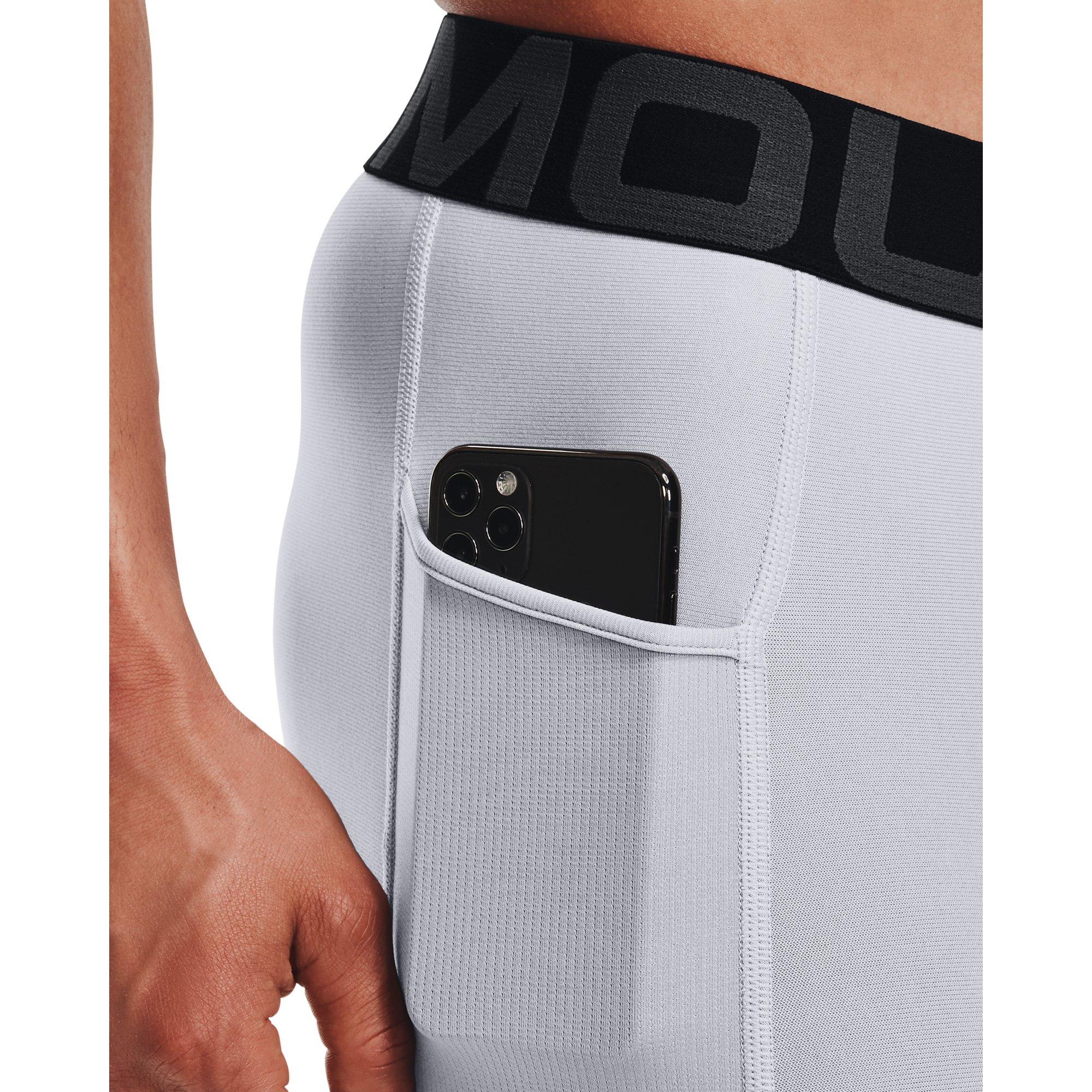 Under Armour Men's HeatGear Armour Legging - GREY/BLACK Thumbnail View 3