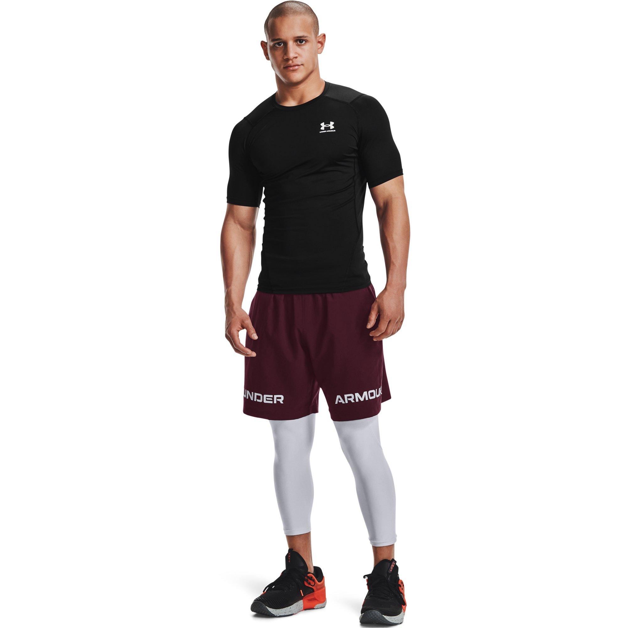 Under Armour Men's HeatGear Armour Legging - GREY/BLACK Thumbnail View 4