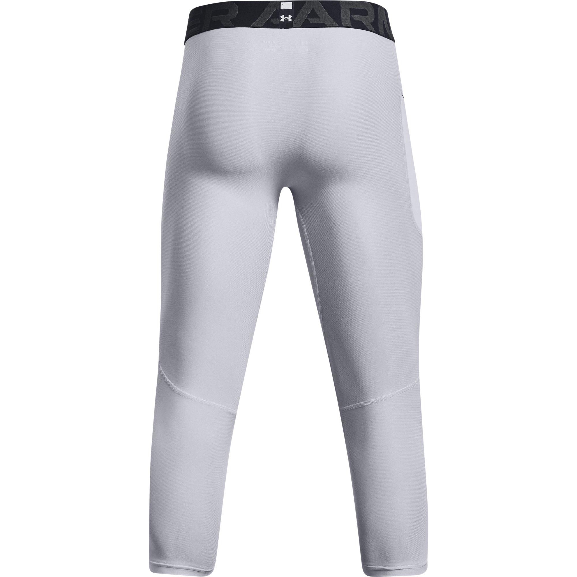 Under Armour Men's HeatGear Armour Legging - GREY/BLACK Thumbnail View 6