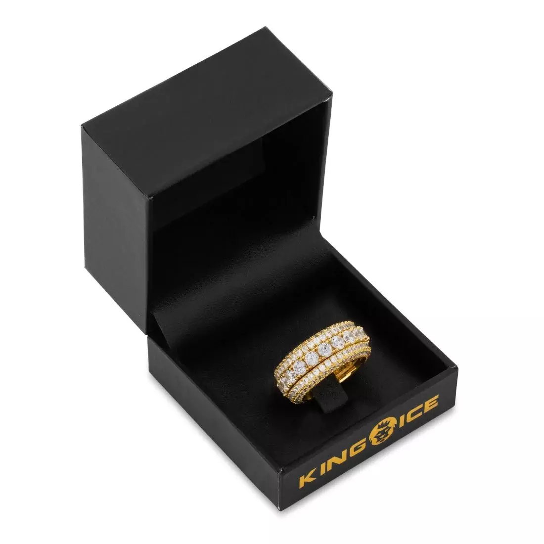 King Ice Brilliant-Cut Icy Spinner Ring - Gold - GOLD