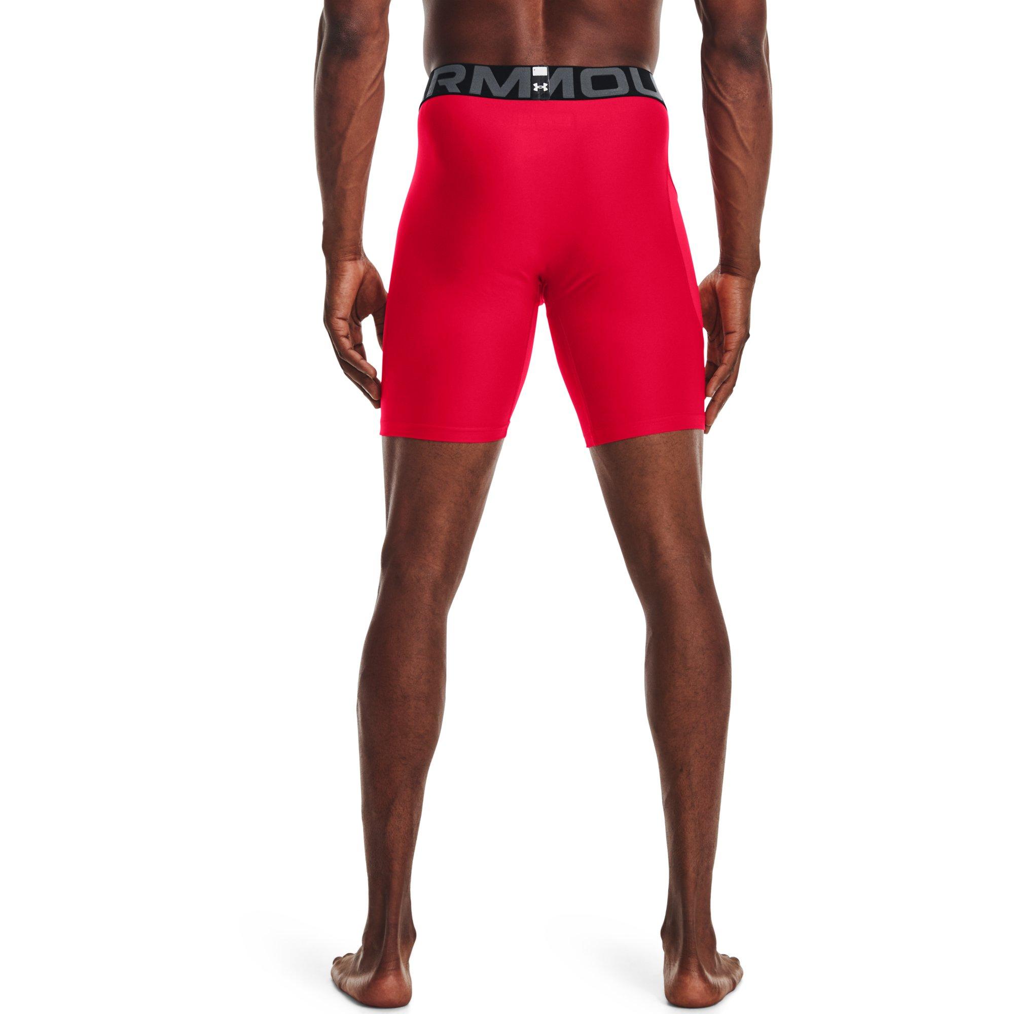 Under Armour Men's HeatGear Armour Compression Shorts-Red - RED/WHITE Thumbnail View 2