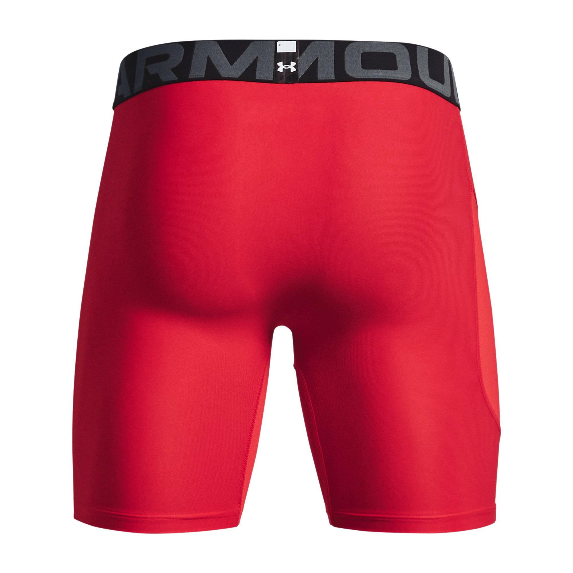 Under Armour Men's HeatGear Armour Compression Shorts-Red - RED/WHITE Thumbnail View 6