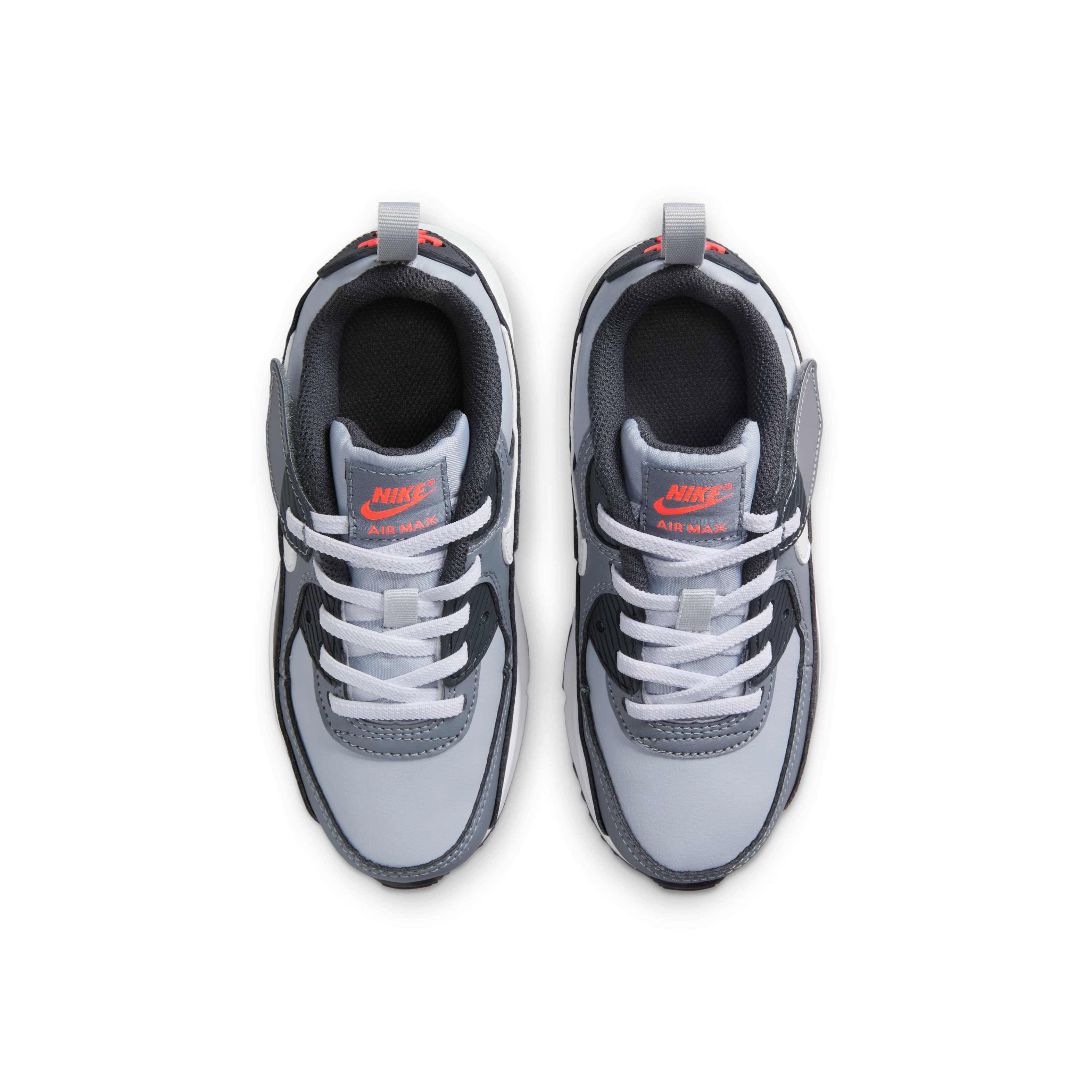 Nike Air Max 90 EasyOn Preschool Boys' "Wolf Grey/Cool Grey/Anthracite/White" Shoe