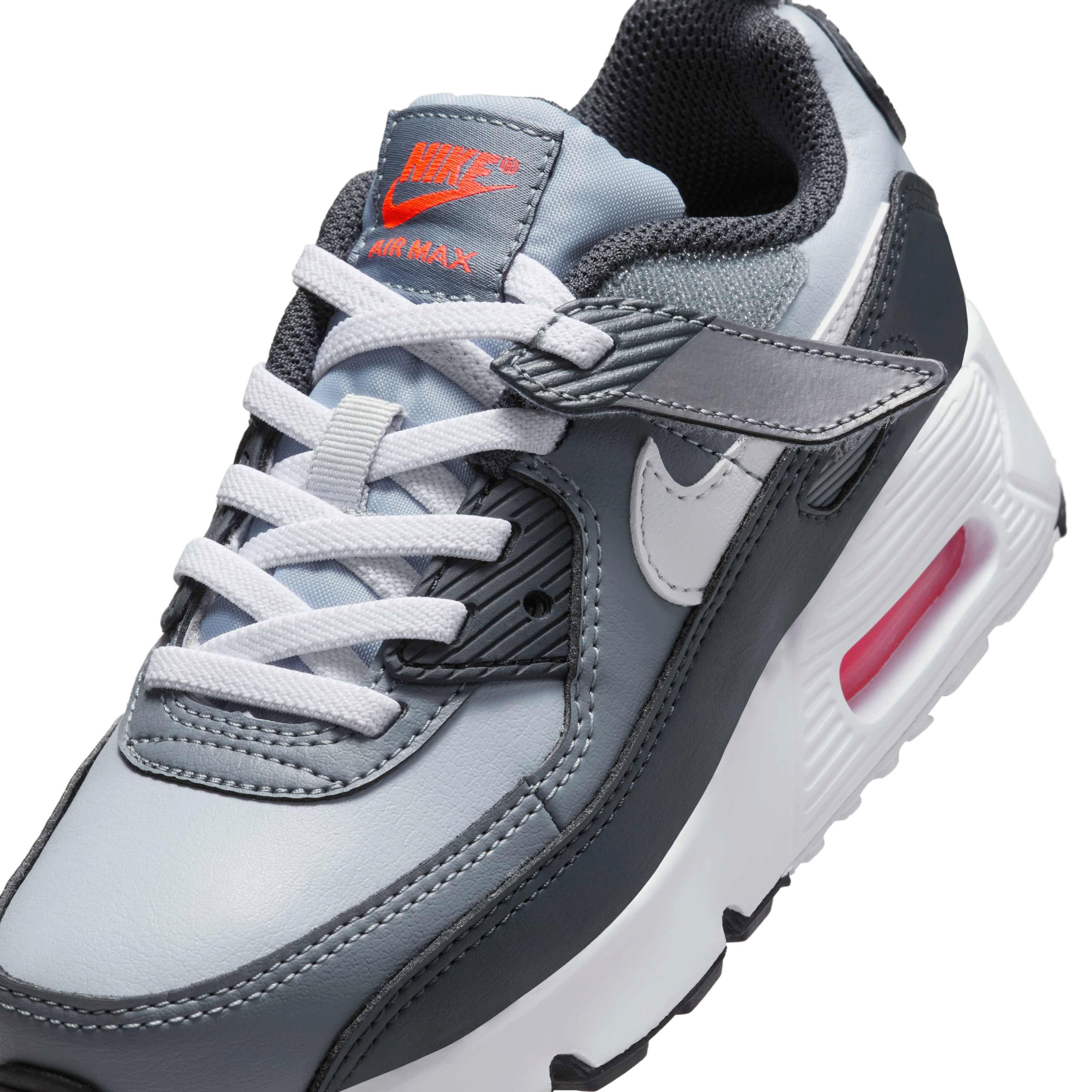 Nike Air Max 90 EasyOn Preschool Boys' "Wolf Grey/Cool Grey/Anthracite/White" Shoe