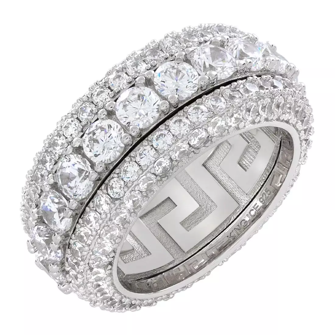King Ice Brilliant-Cut Icy Spinner Ring - White Gold - WHITE GOLD