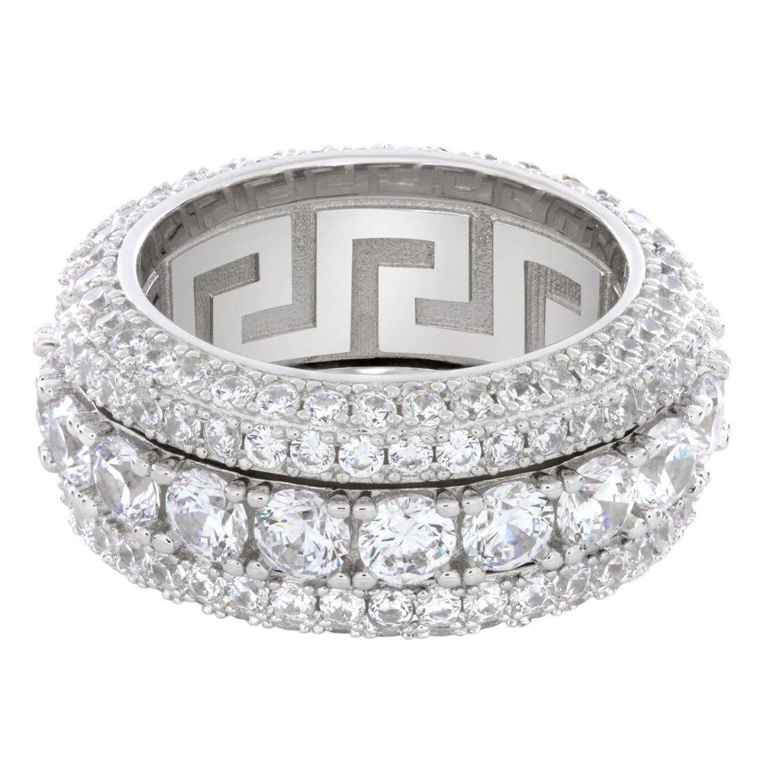 King Ice Brilliant-Cut Icy Spinner Ring - White Gold - WHITE GOLD