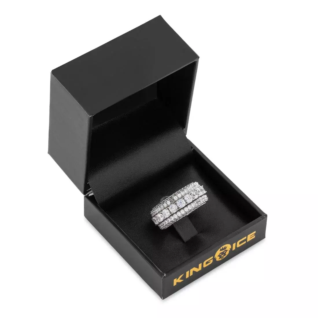 King Ice Brilliant-Cut Icy Spinner Ring - White Gold - WHITE GOLD
