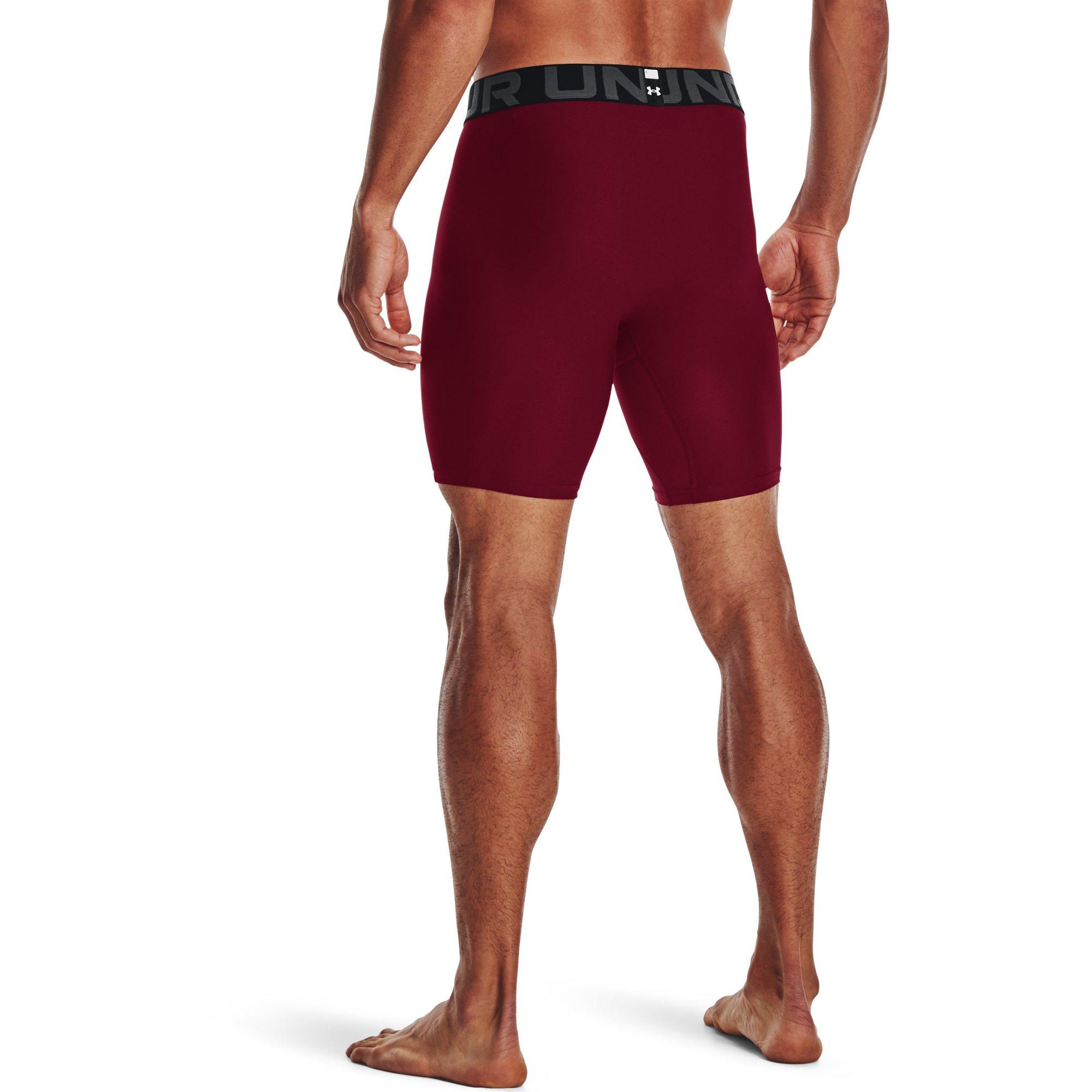 Under Armour Men's HeatGear Armour Compression Shorts-Maroon