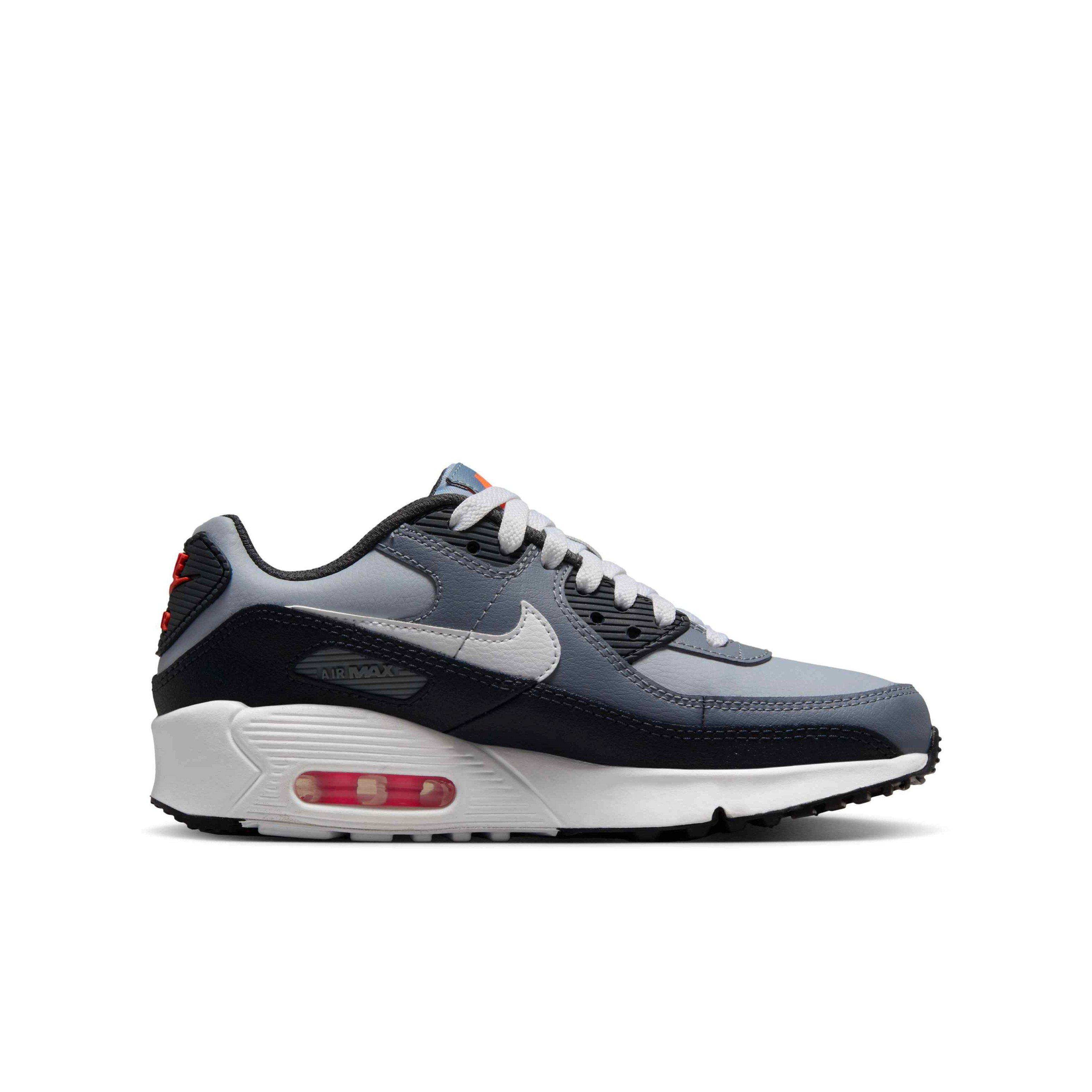 Nike Air Max 90 "Wolf Grey/Cool Grey/Anthracite/White" Grade School Boys' Shoe - GREY/GREY/ANTHRACITE/WHITE