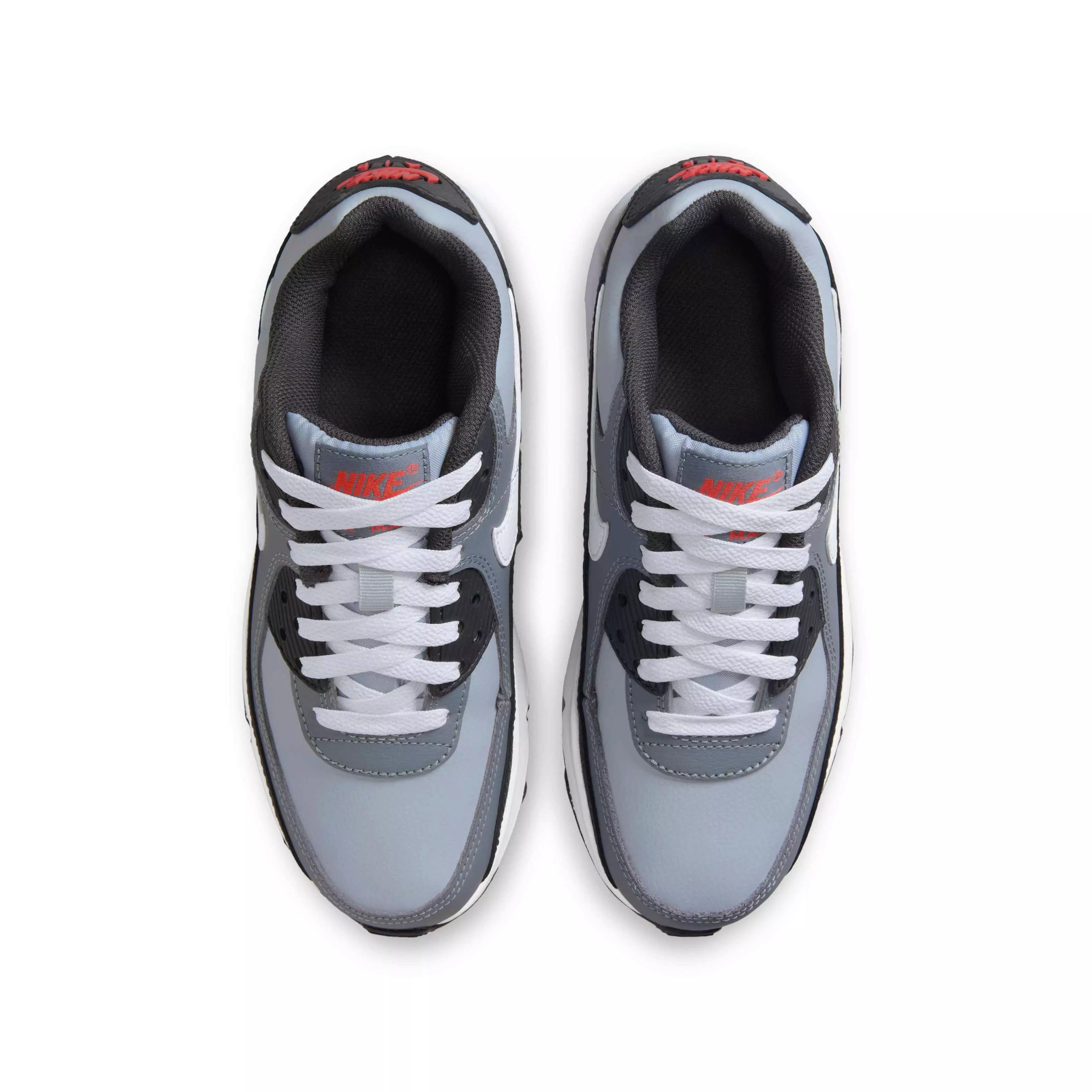Nike Air Max 90 "Wolf Grey/Cool Grey/Anthracite/White" Grade School Boys' Shoe - GREY/GREY/ANTHRACITE/WHITE