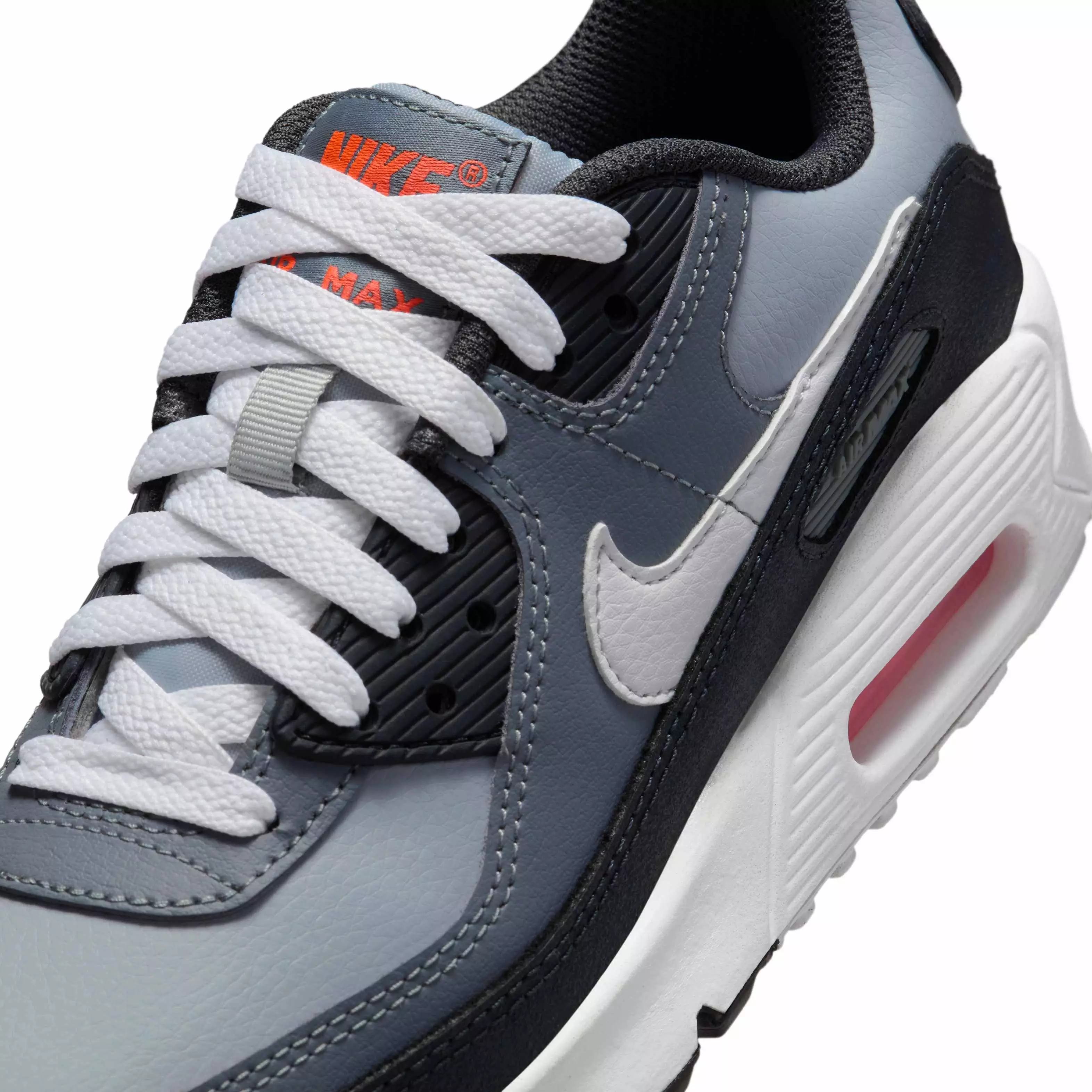 Nike Air Max 90 "Wolf Grey/Cool Grey/Anthracite/White" Grade School Boys' Shoe - GREY/GREY/ANTHRACITE/WHITE