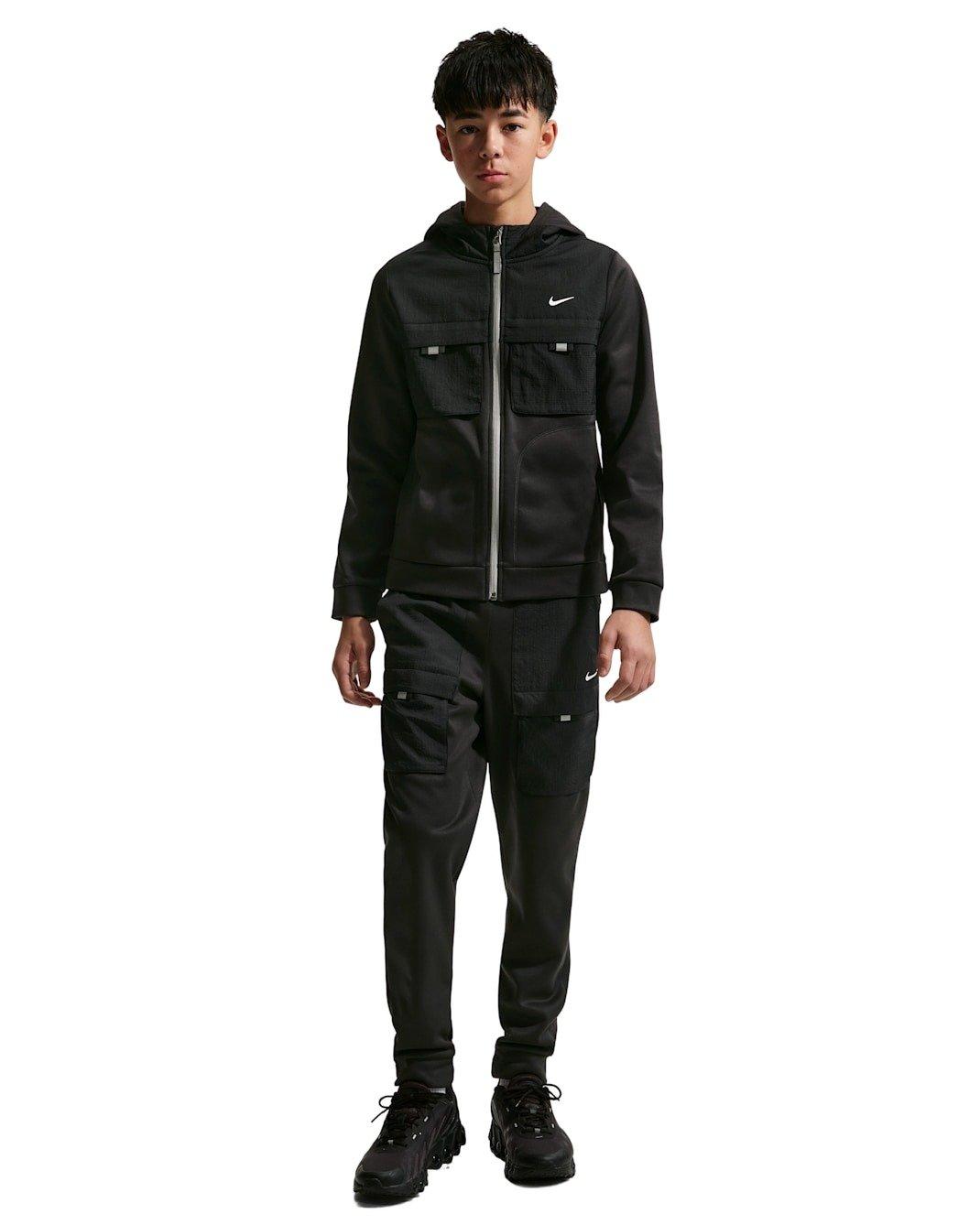 Nike Big Kids' Sportswear City Utility Full-Zip Jacket -Black - BLACK Thumbnail View 4