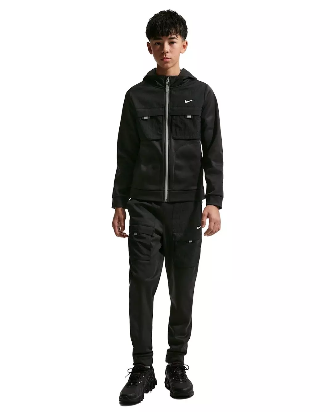 Nike Big Kids' Sportswear City Utility Full-Zip Jacket -Black - BLACK