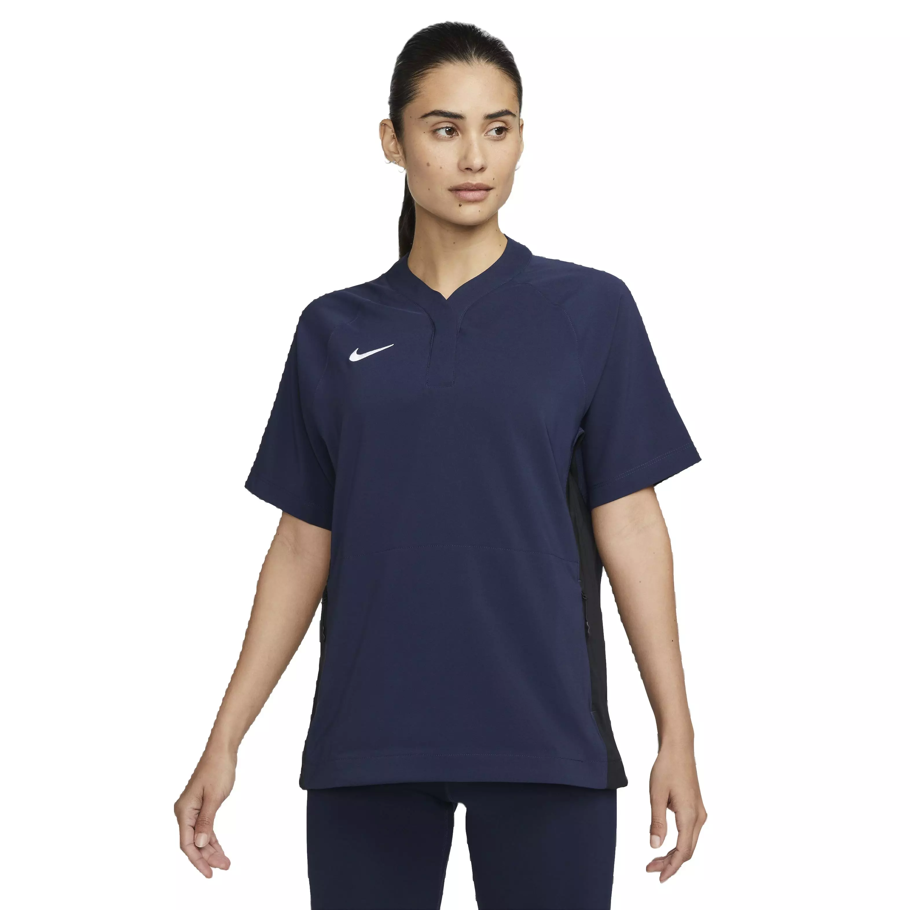 Nike Women's Softball Short-Sleeve Windshirt - NAVY