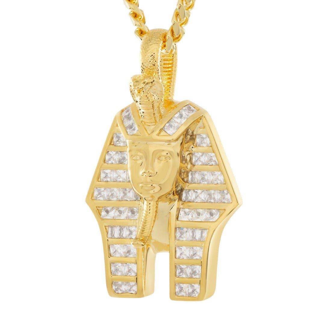 King Ice Uraeus Pharaoh Necklace - Gold - GOLD