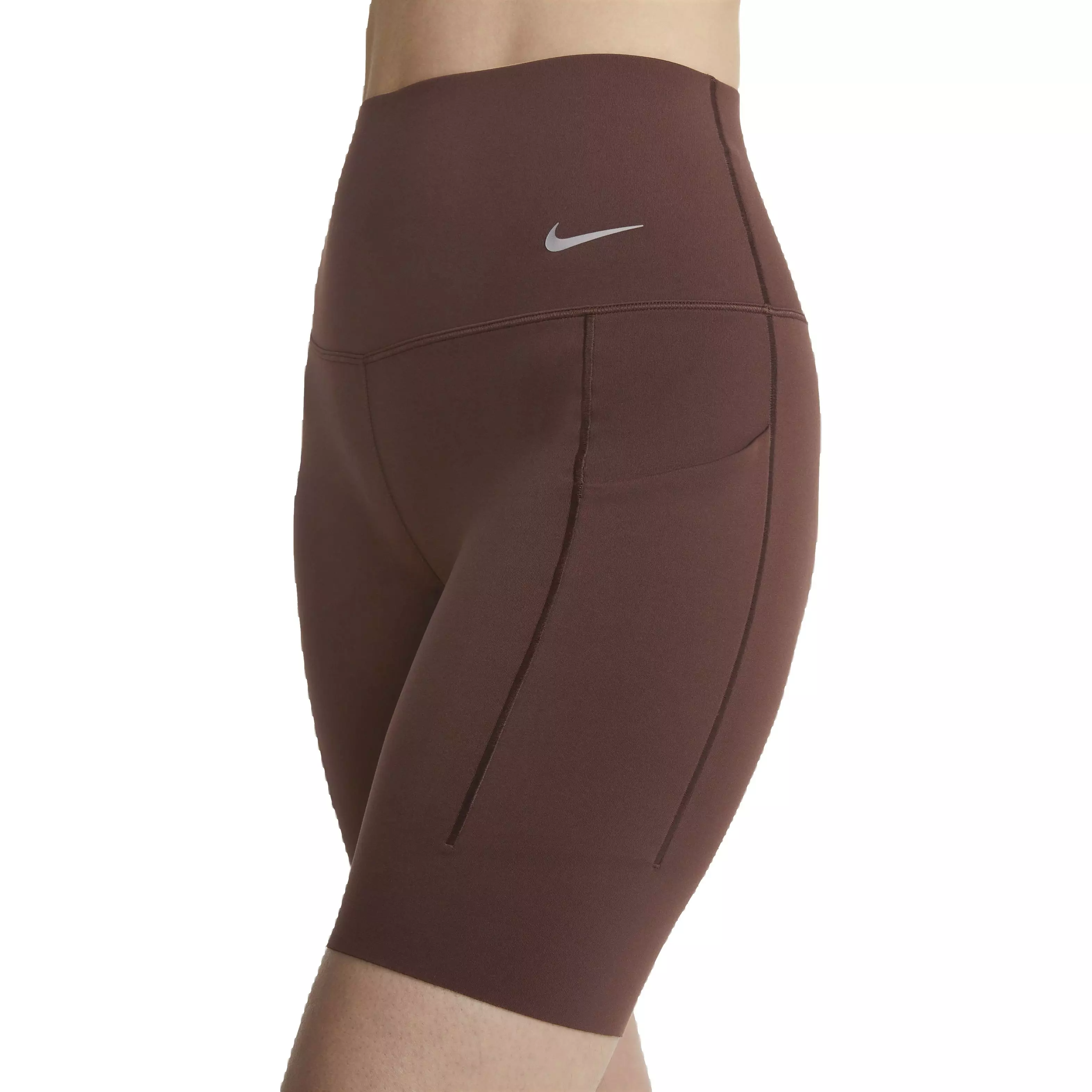Nike Women's Dri-FIT Universa High-Waisted 8" Biker Shorts w/Pockets - BROWN
