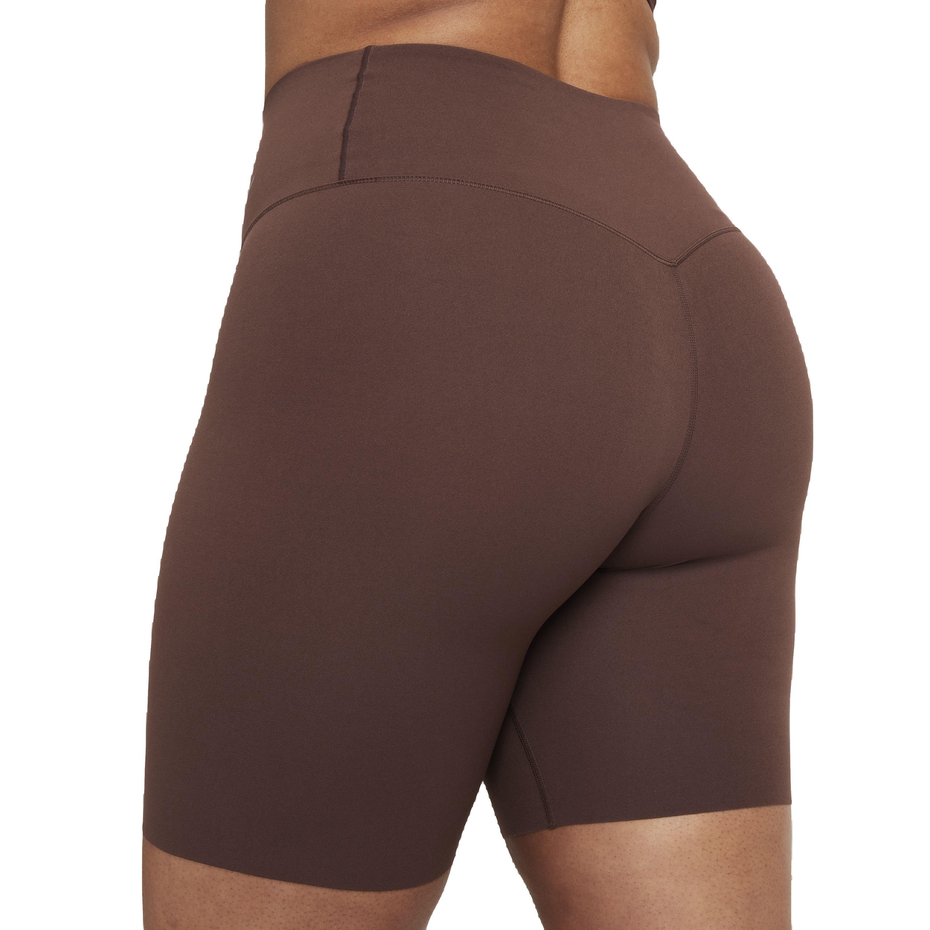 Nike Women's Dri-FIT Zenvy GS High-Waisted 8" Biker Shorts - BROWN Thumbnail View 2
