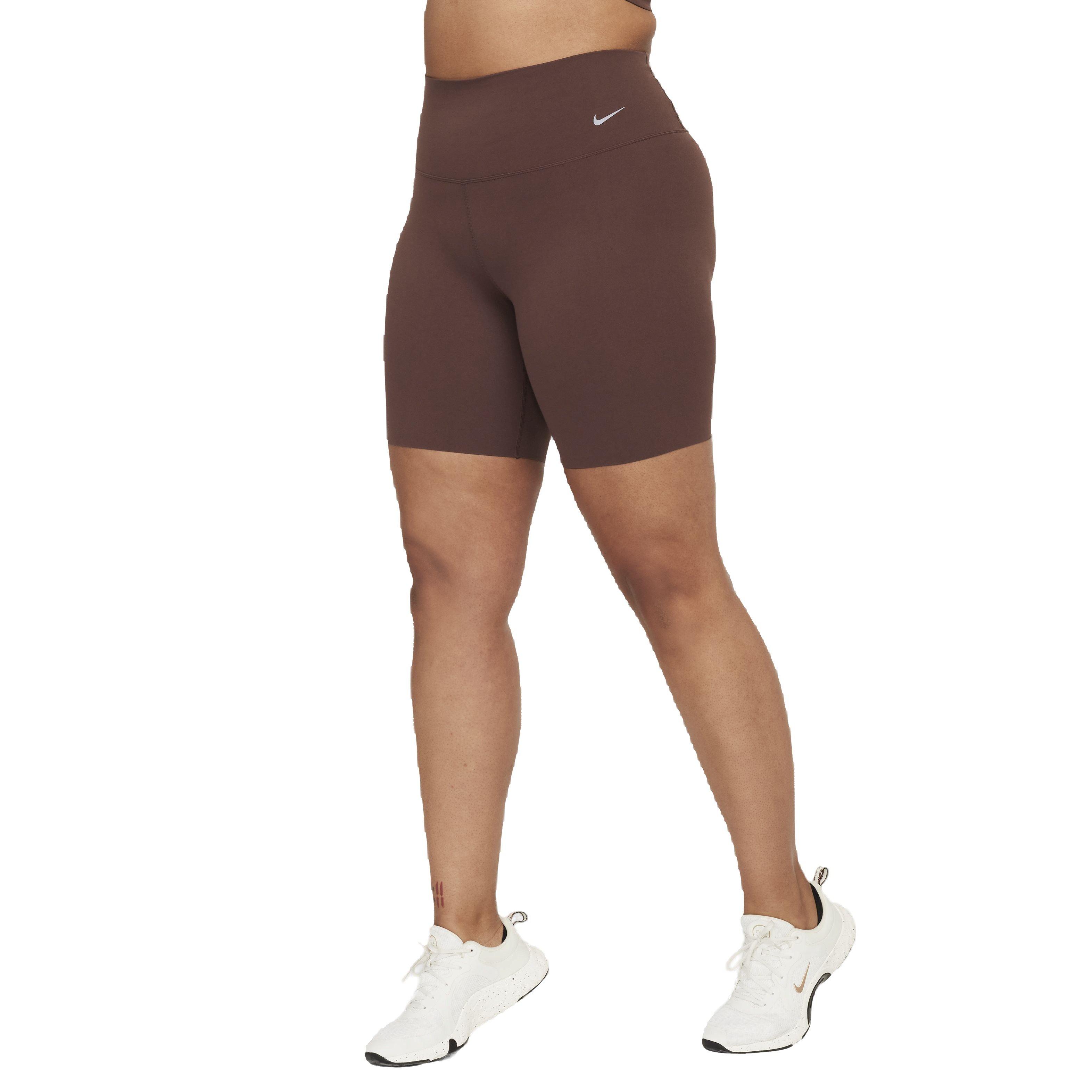Nike Women's Dri-FIT Zenvy GS High-Waisted 8" Biker Shorts - BROWN Thumbnail View 5