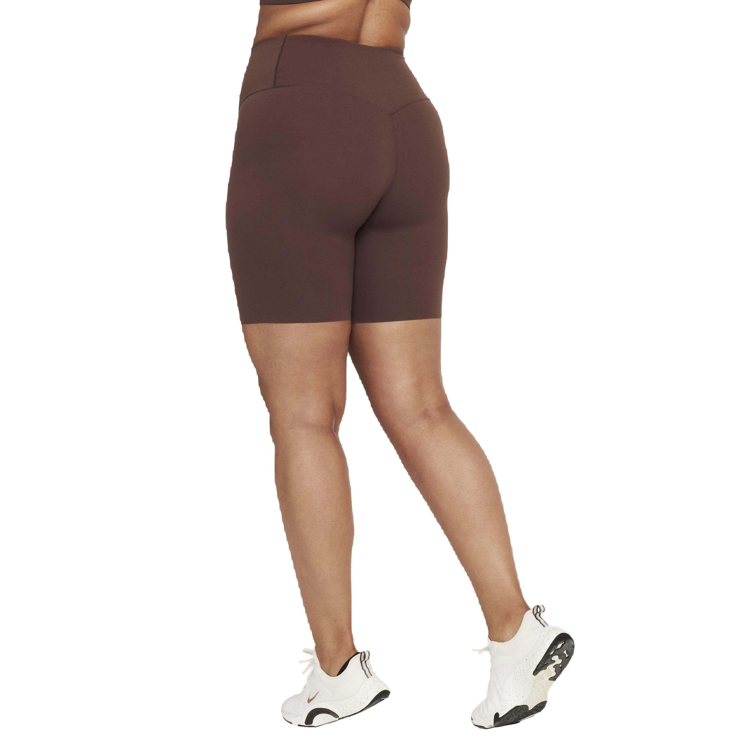 Nike Women's Dri-FIT Zenvy GS High-Waisted 8" Biker Shorts - BROWN Thumbnail View 6
