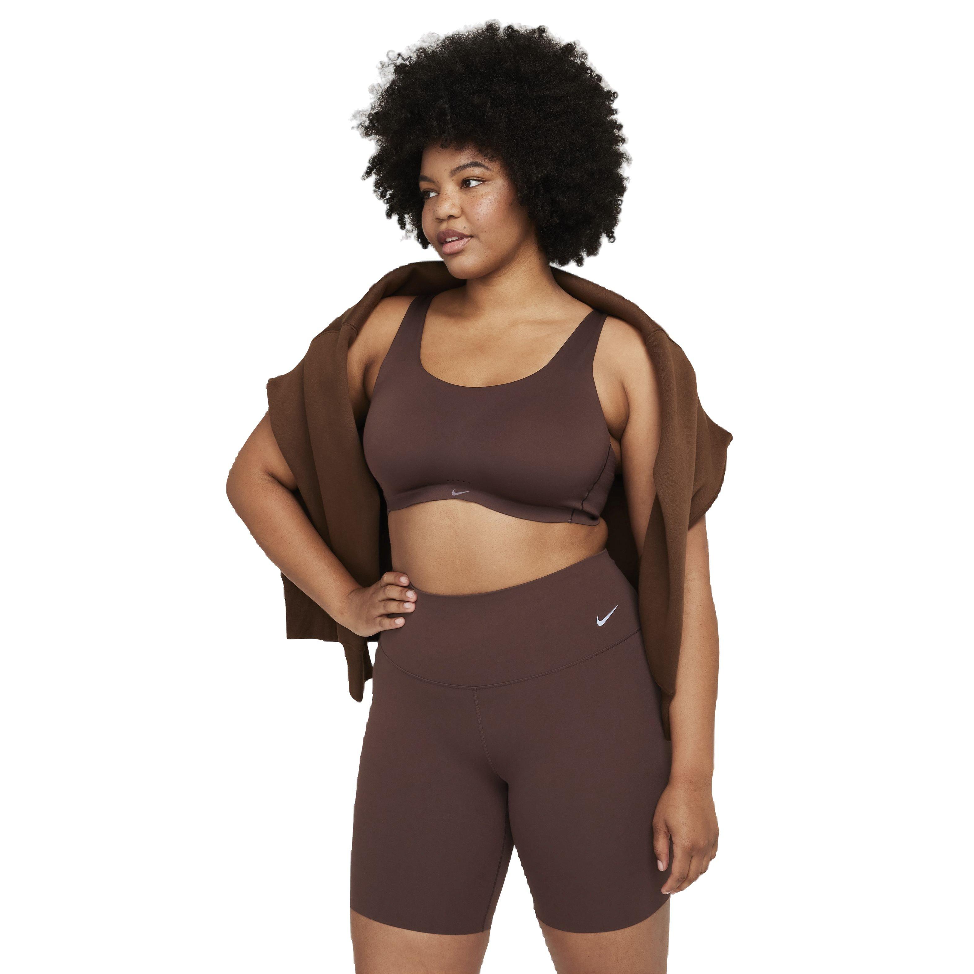 Nike Women's Dri-FIT Zenvy GS High-Waisted 8" Biker Shorts - BROWN Thumbnail View 7