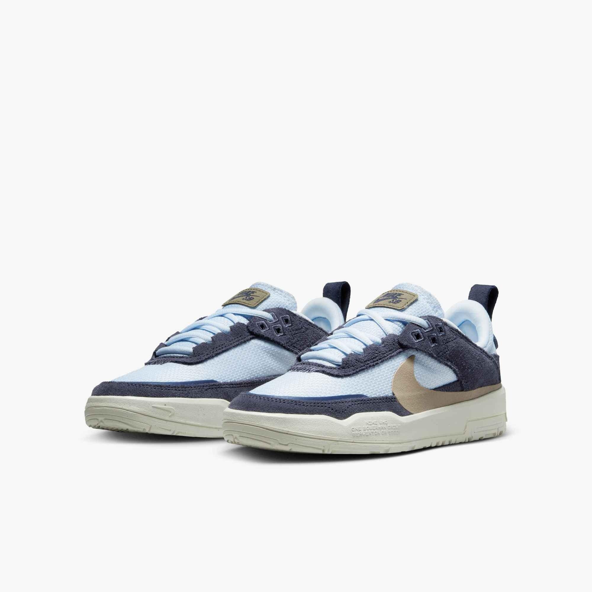 Nike SB Day One "Thunder Blue/Blue Tint/Sail/Khaki" Grade School Boys' Skateboarding Shoe - BLUE/KHAKI Thumbnail View 4