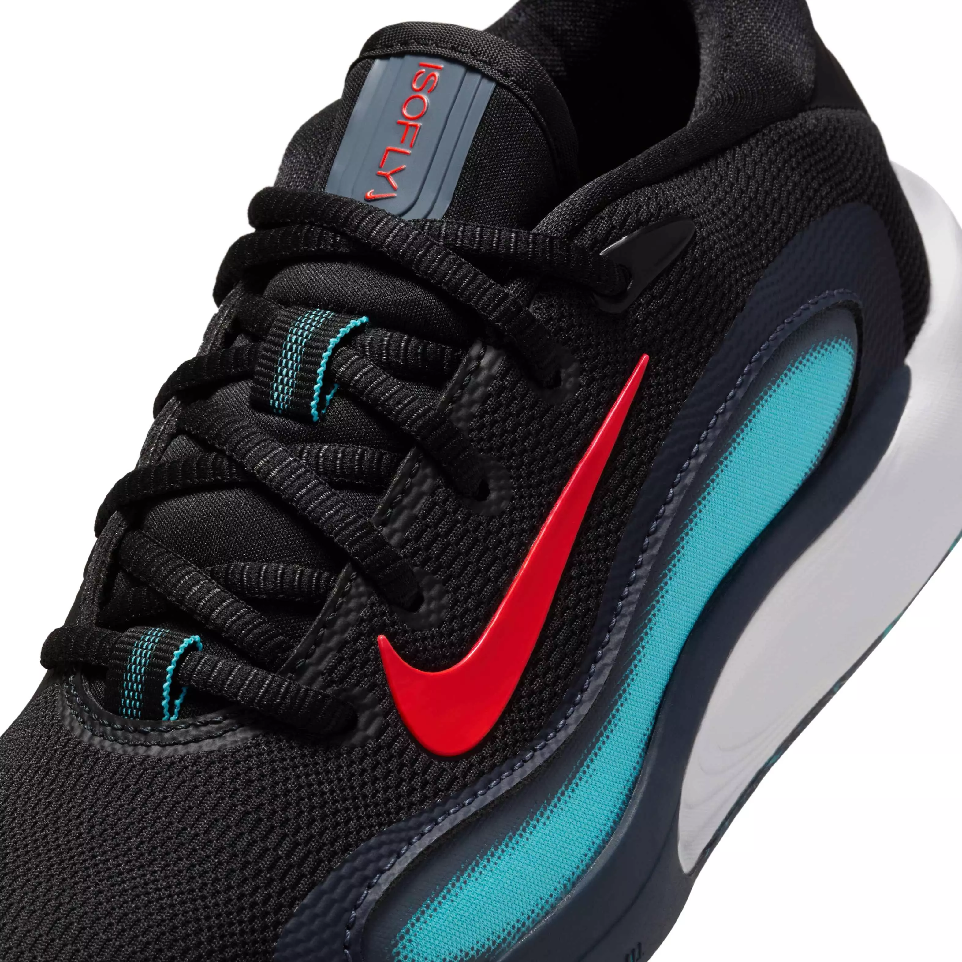 Nike IsoFly "Black/Dusty Cactus/Thunder Blue/Bright Crimson" Grade School Boys' Basketball Shoe - BLACK/CACTUS/BLUE/CRIMSON