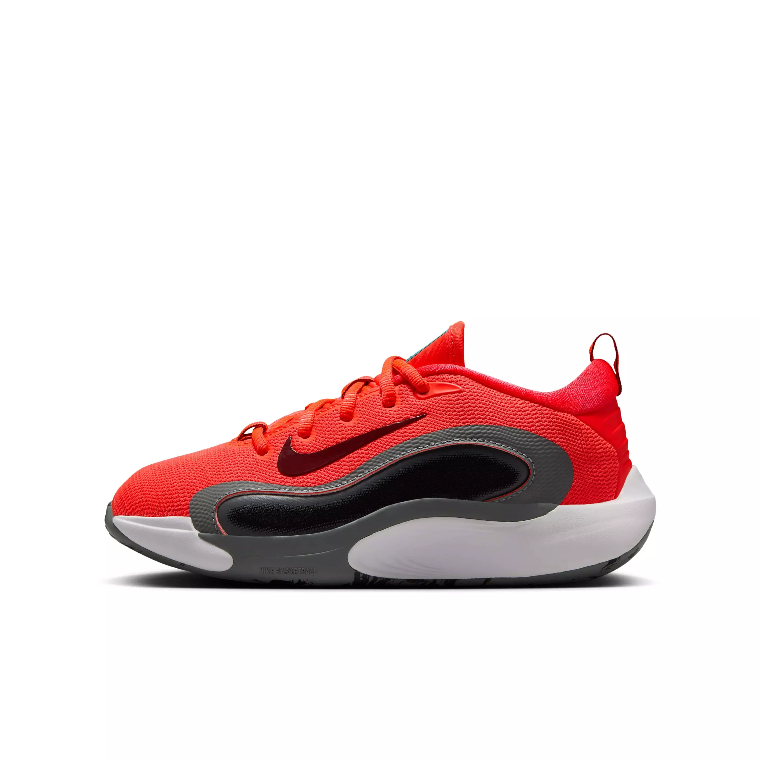 Nike IsoFly "Bright Crimson/Smoke Grey/Black/Team Red" Grade School Boys' Basketball Shoe - CRIMSON/GREY/BLACK/RED