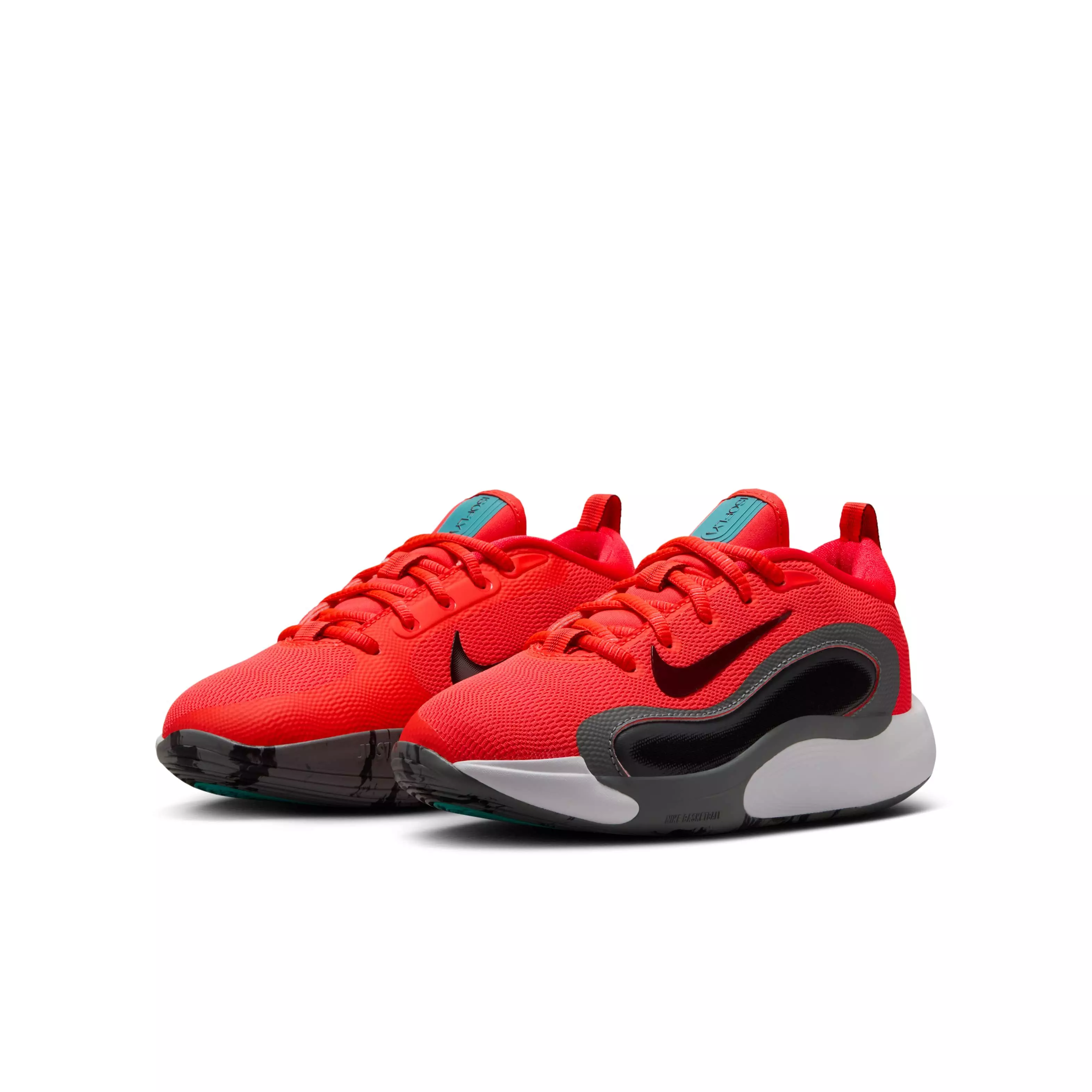 Nike IsoFly "Bright Crimson/Smoke Grey/Black/Team Red" Grade School Boys' Basketball Shoe - CRIMSON/GREY/BLACK/RED