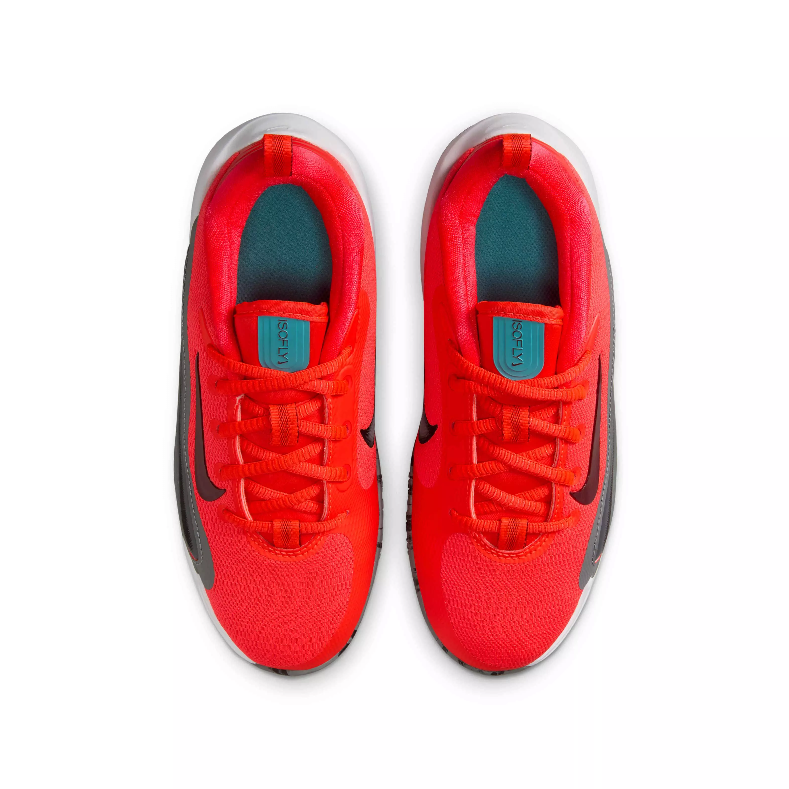 Nike IsoFly "Bright Crimson/Smoke Grey/Black/Team Red" Grade School Boys' Basketball Shoe - CRIMSON/GREY/BLACK/RED